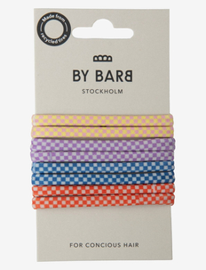 Hair ties squared pattern multicoloured 8-pack, recycled material, By Barb