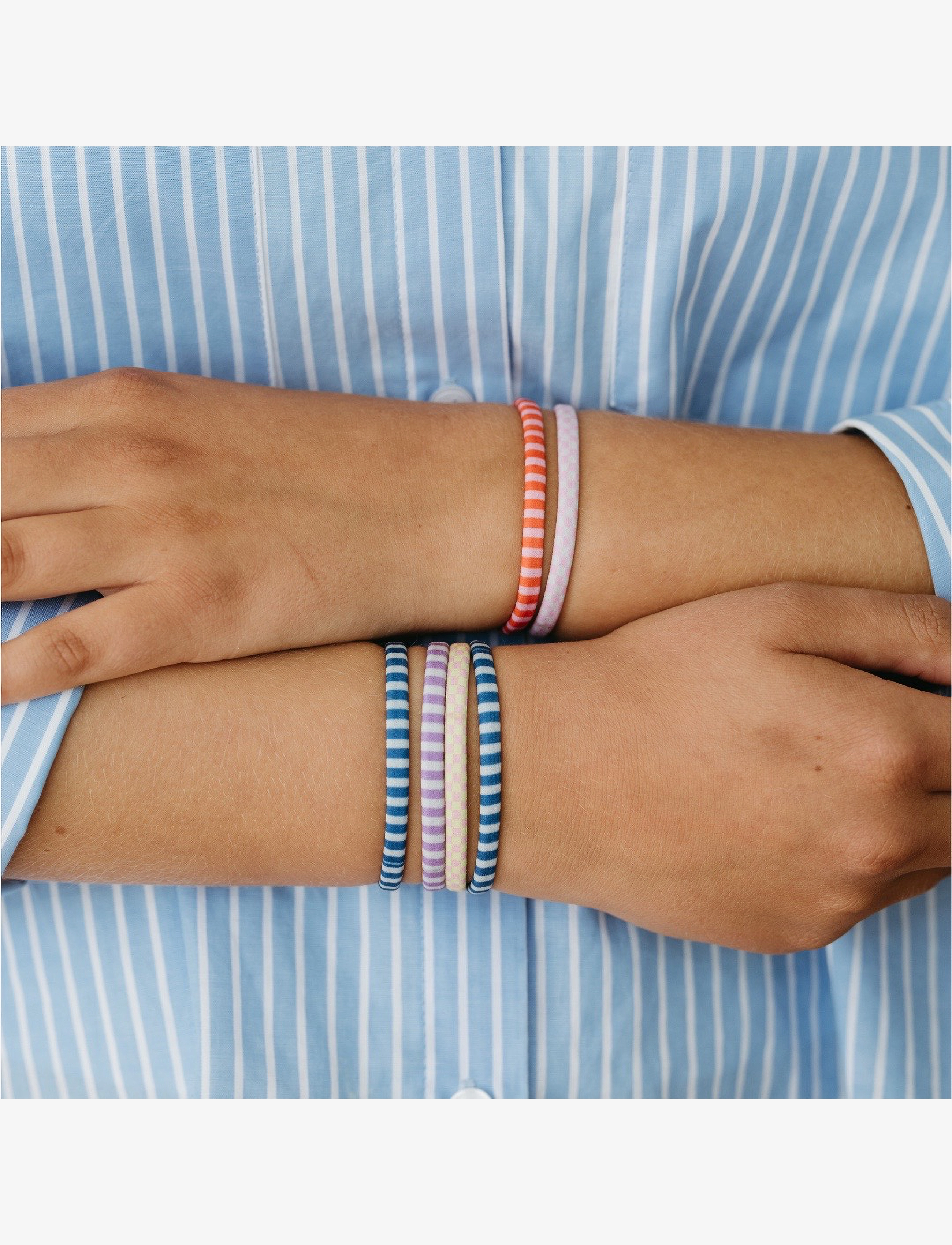 By Barb - Hair ties squared pattern multicoloured 8-pack, recycled material - matu gumijas - multicoloured - 2