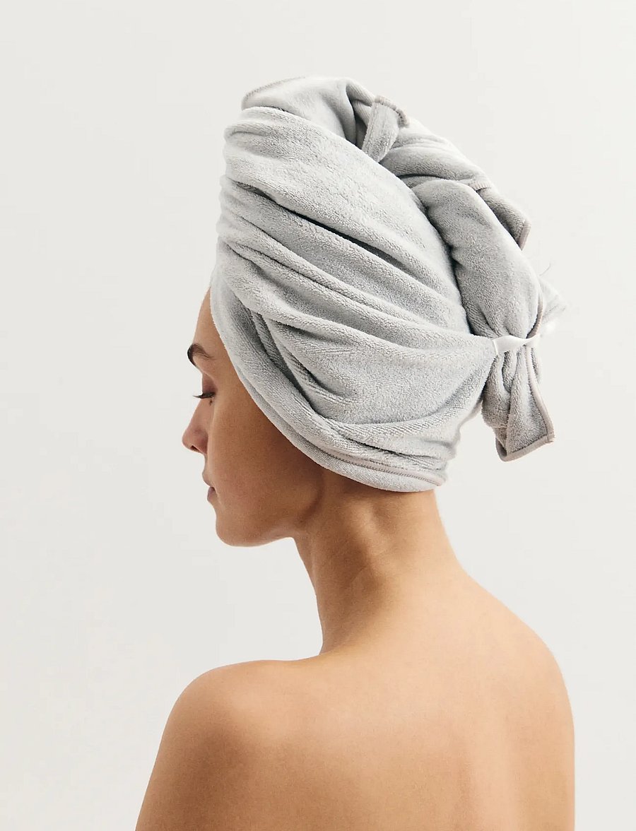 By Barb - ByBarb Quick-Dry Microfiber Hair Towel - saunalinad - grey - 0
