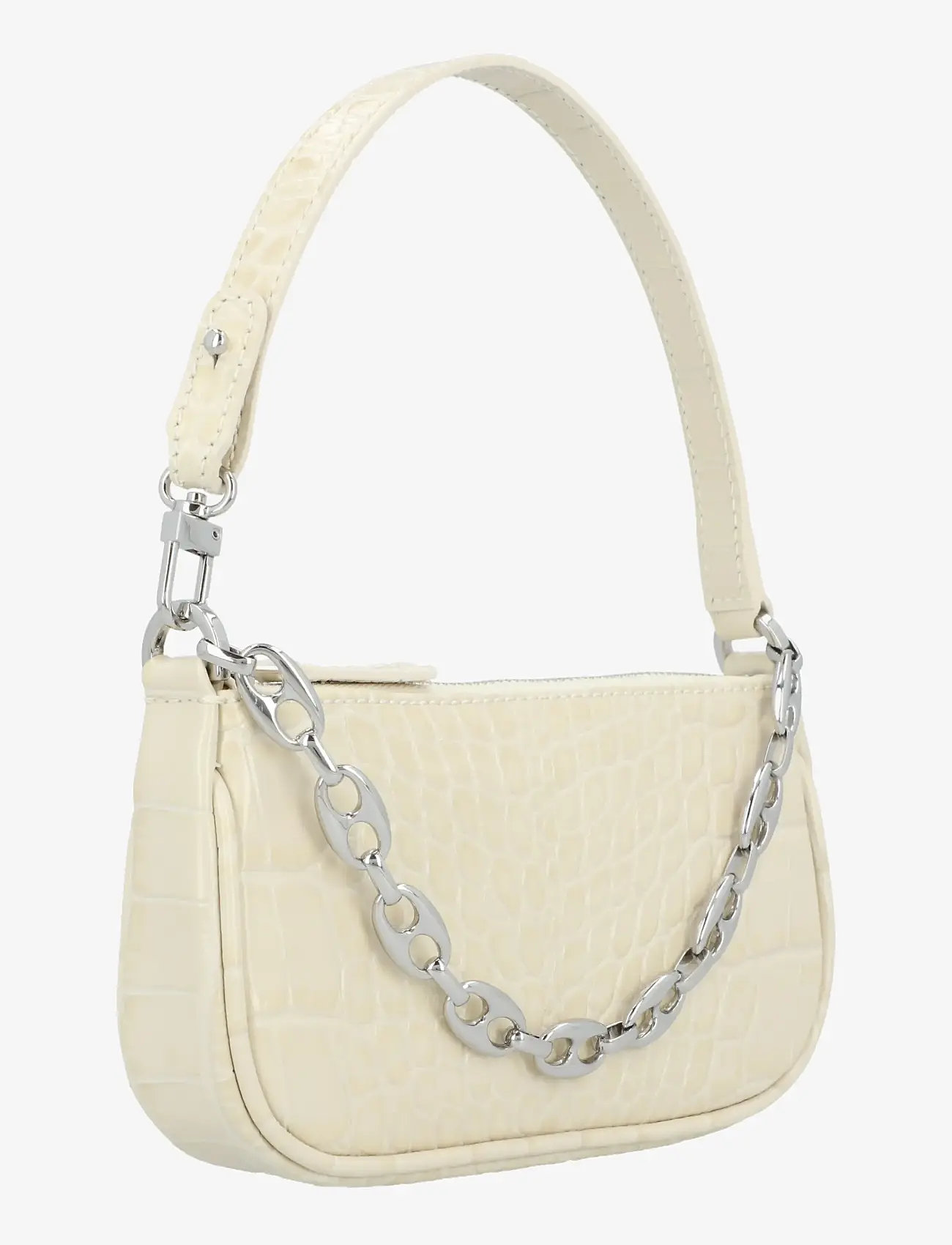 By Far - Mini Rachel Croco Leather Shoulder Bag - Õlakotid - white - 1