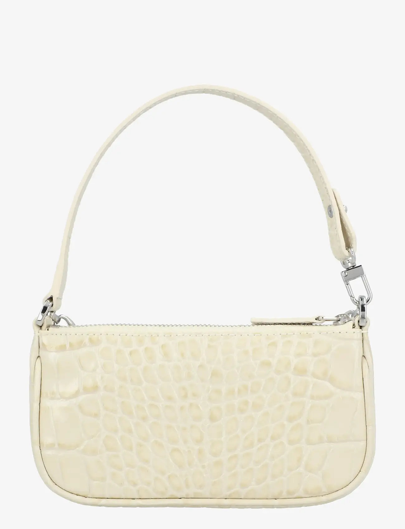 By Far - Mini Rachel Croco Leather Shoulder Bag - Õlakotid - white - 2
