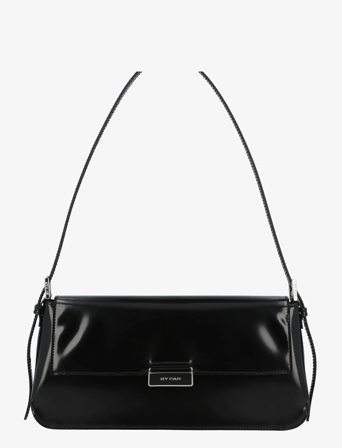 By Far - Tilda semi-patent leather bag - hverdags stil - black - 0