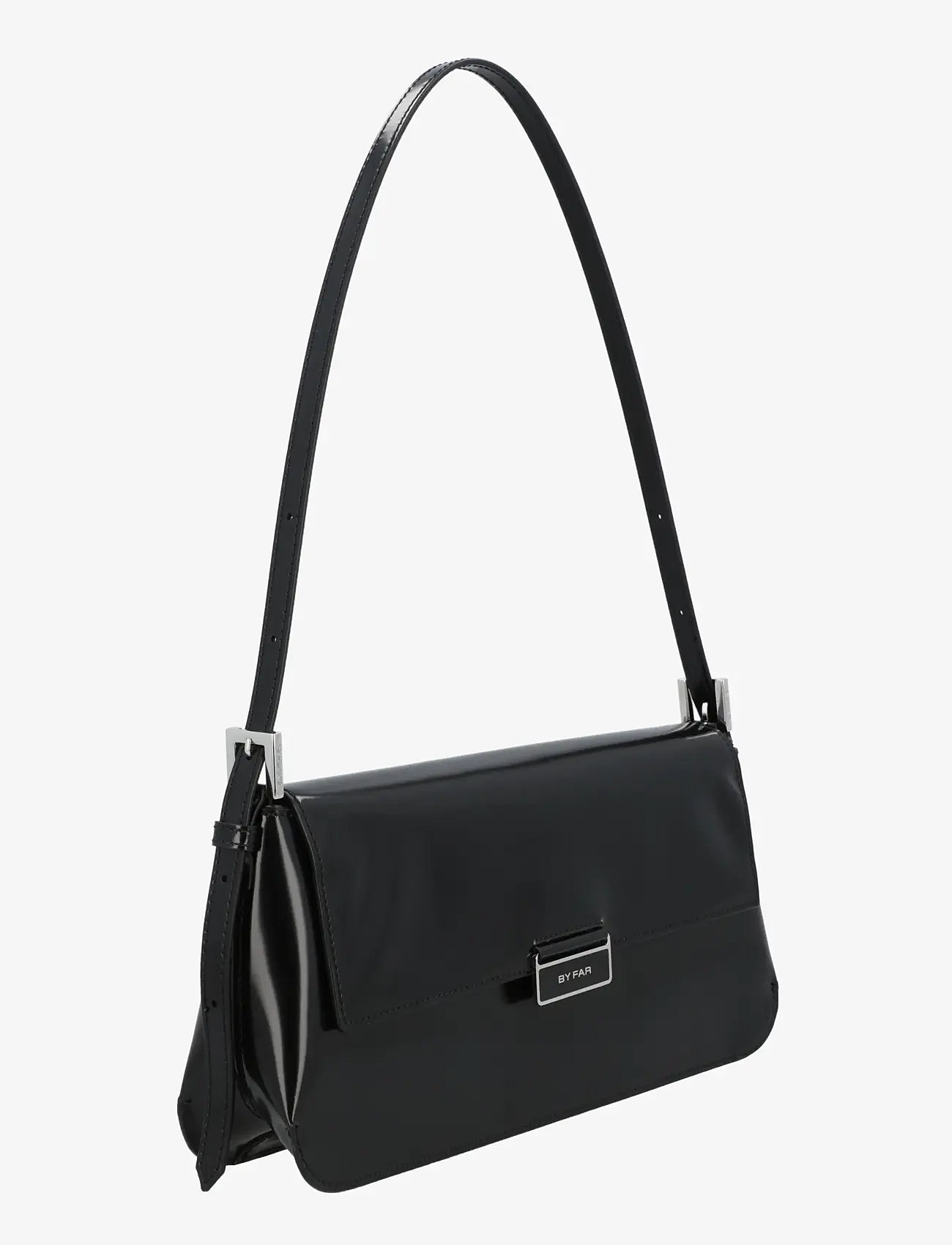 By Far - Tilda semi-patent leather bag - hverdags stil - black - 1