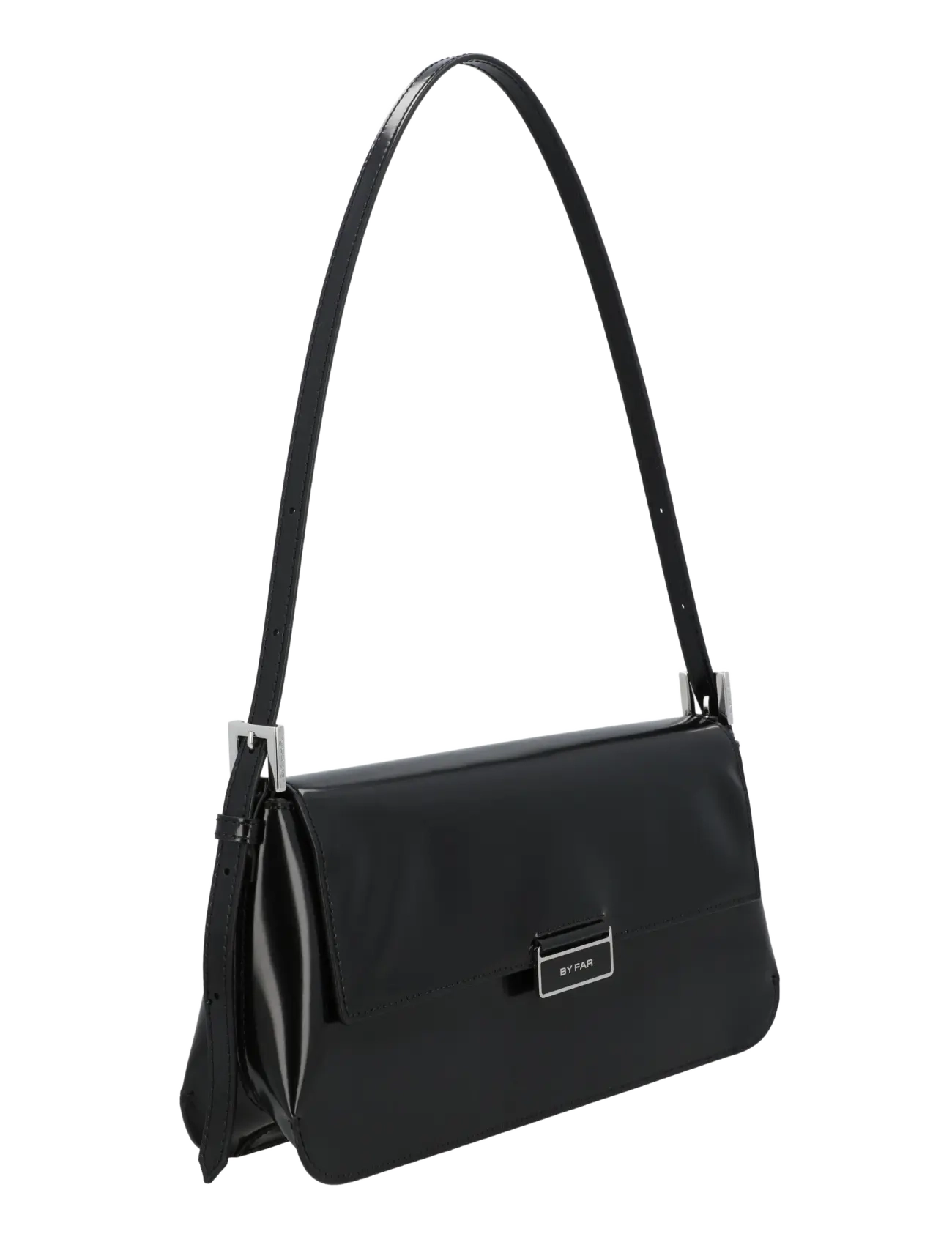 By Far - Tilda semi-patent leather bag - everyday style - black - 1
