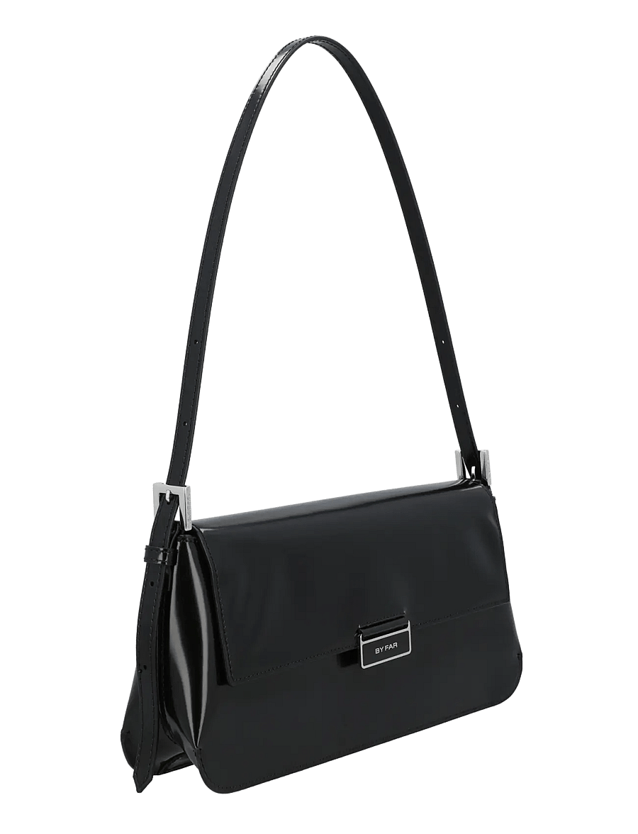 By Far - Tilda semi-patent leather bag - everyday style - black - 1