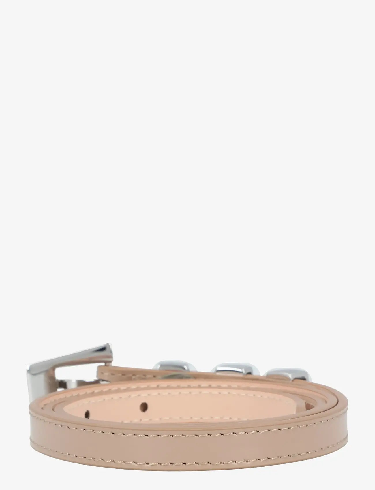 By Far - Vic Taupe Semi Patent Leather Belt - læderbælter - beige - 1