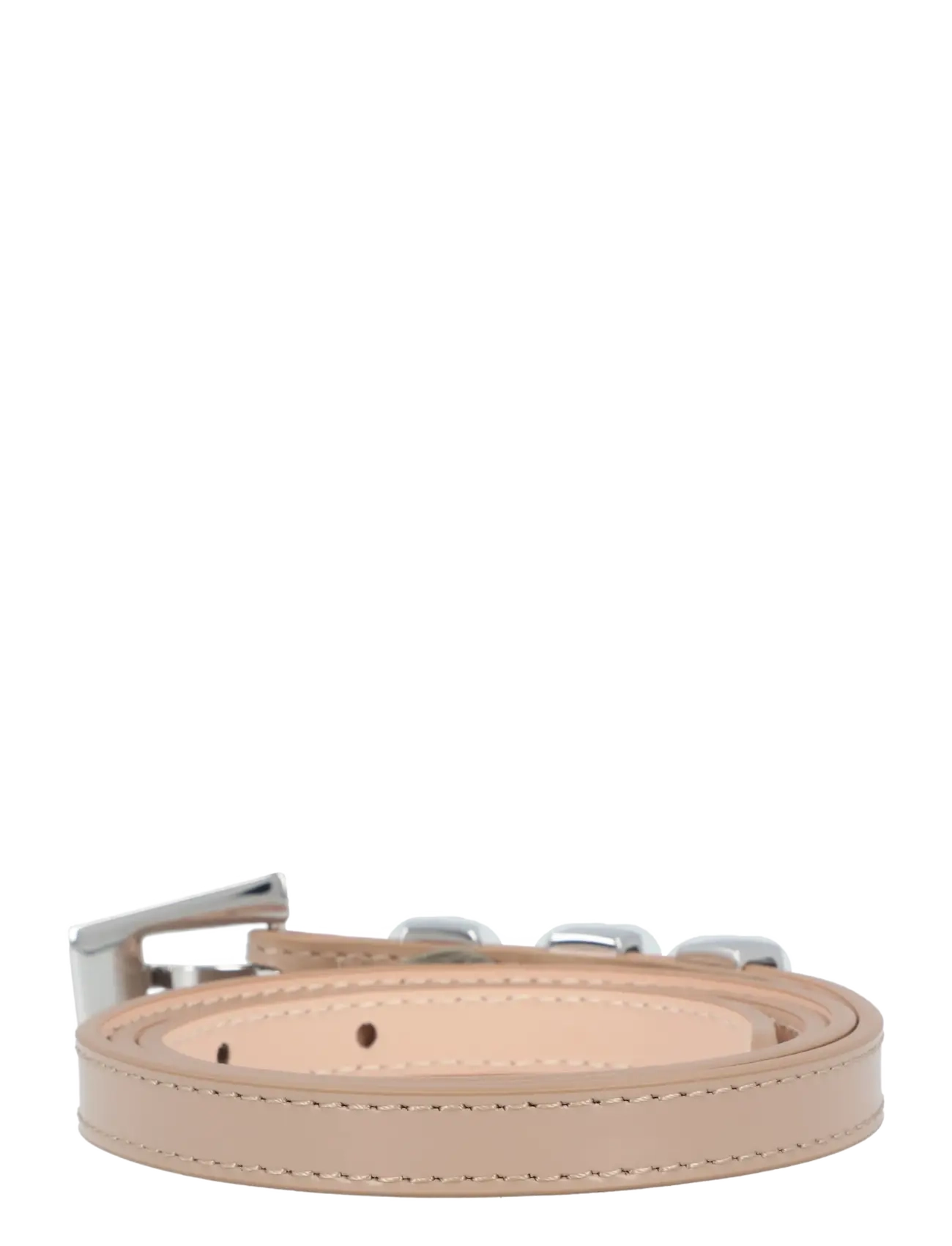 By Far - Vic Taupe Semi Patent Leather Belt - skinnbelter - beige - 1