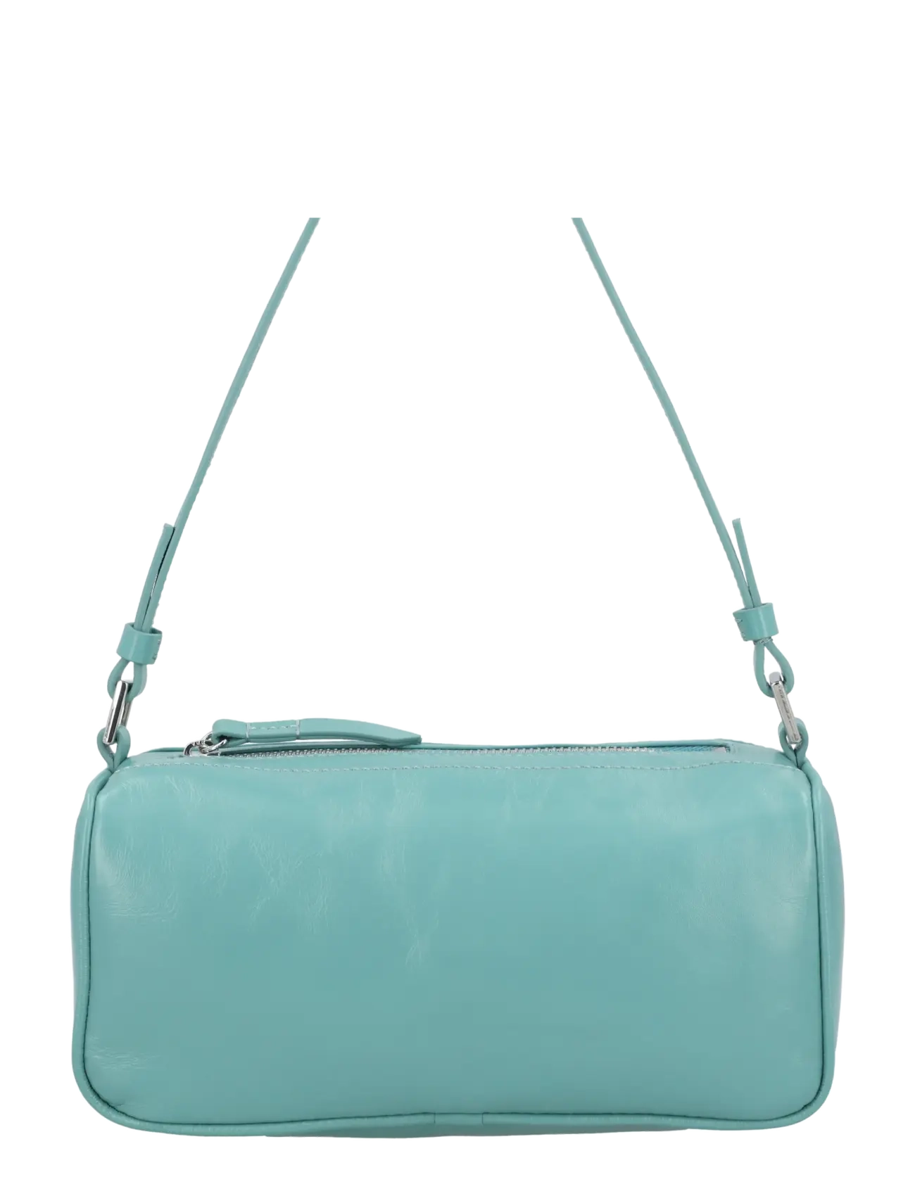 BY FAR Fran Glossy Croco Embossed Leder Tasche Blau - One Size - Damen