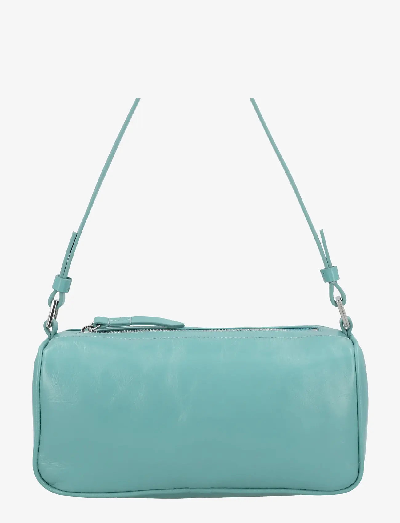 By Far - Fran Glossy Croco Embossed Leather Bag - shoulder bags - blue - 0