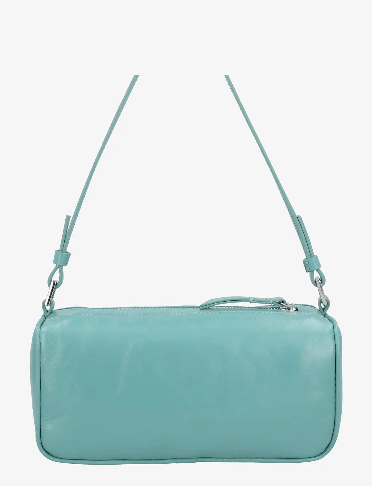 By Far - Fran Glossy Croco Embossed Leather Bag - shoulder bags - blue - 2