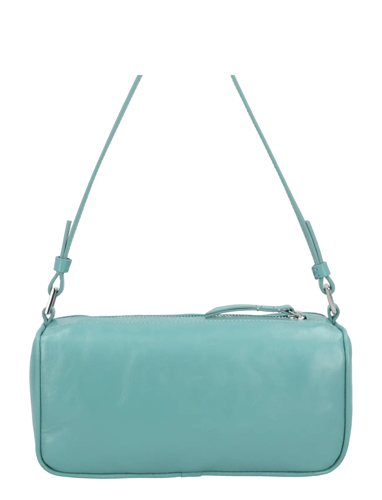 By Far - Fran Glossy Croco Embossed Leather Bag - axelremsväskor - blue - 2