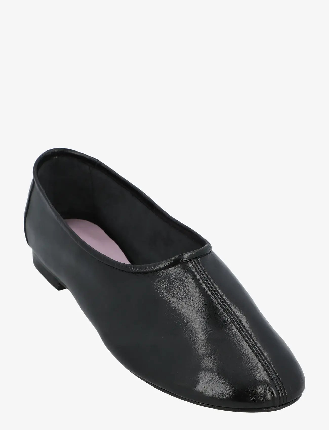 By Far - Prudence Limewash Creased Leather Ballet Flat - konfirmationstøj - black - 0