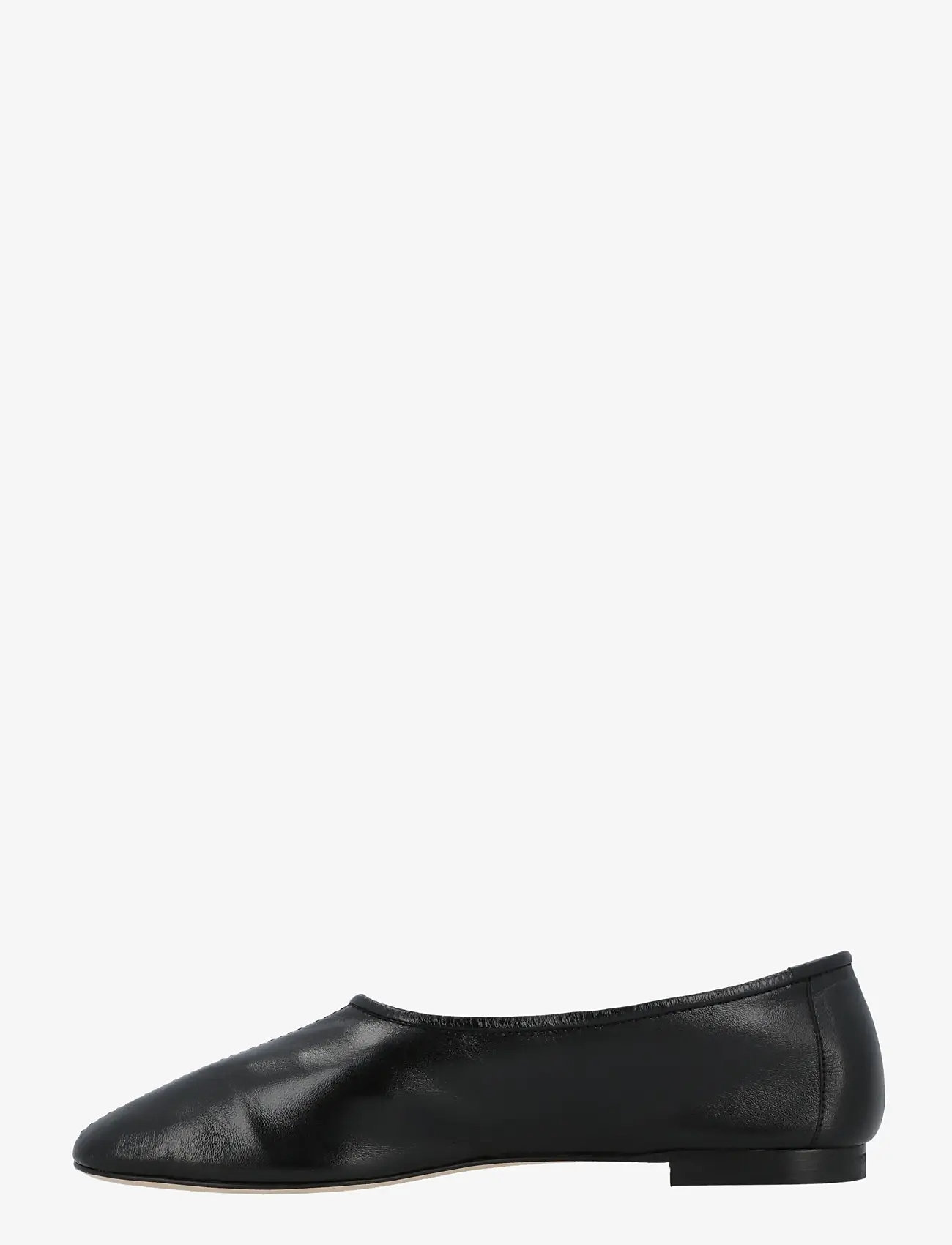 By Far - Prudence Limewash Creased Leather Ballet Flat - konfirmationstøj - black - 1