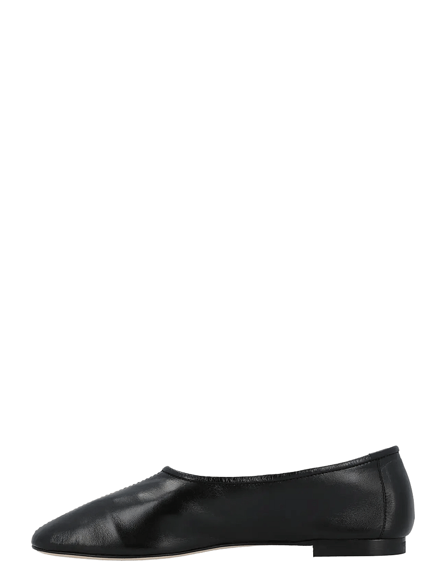 By Far - Prudence Limewash Creased Leather Ballet Flat - konfirmationstøj - black - 1