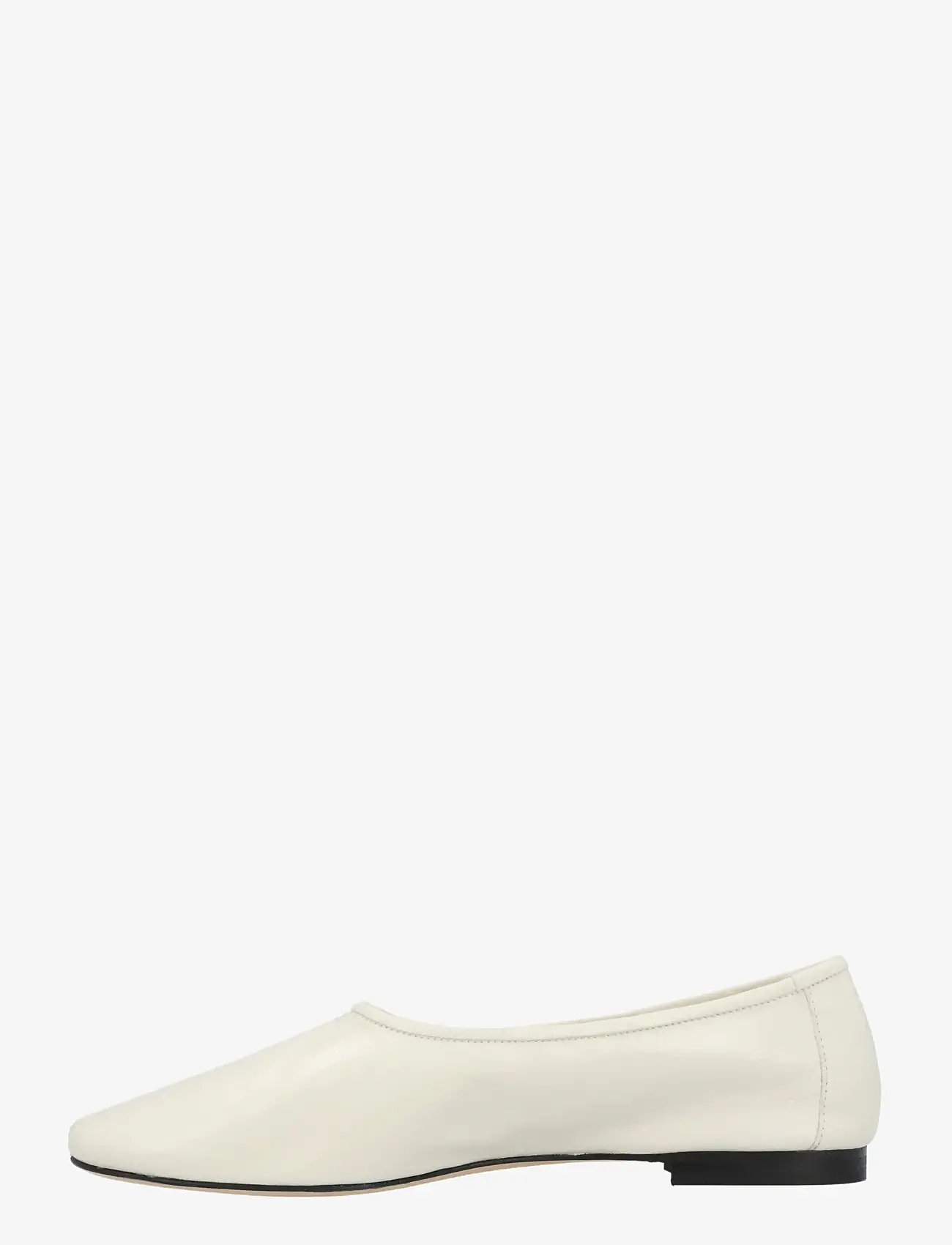 By Far - Prudence Limewash Creased Leather Ballet Flat - konfirmationstøj - white - 1
