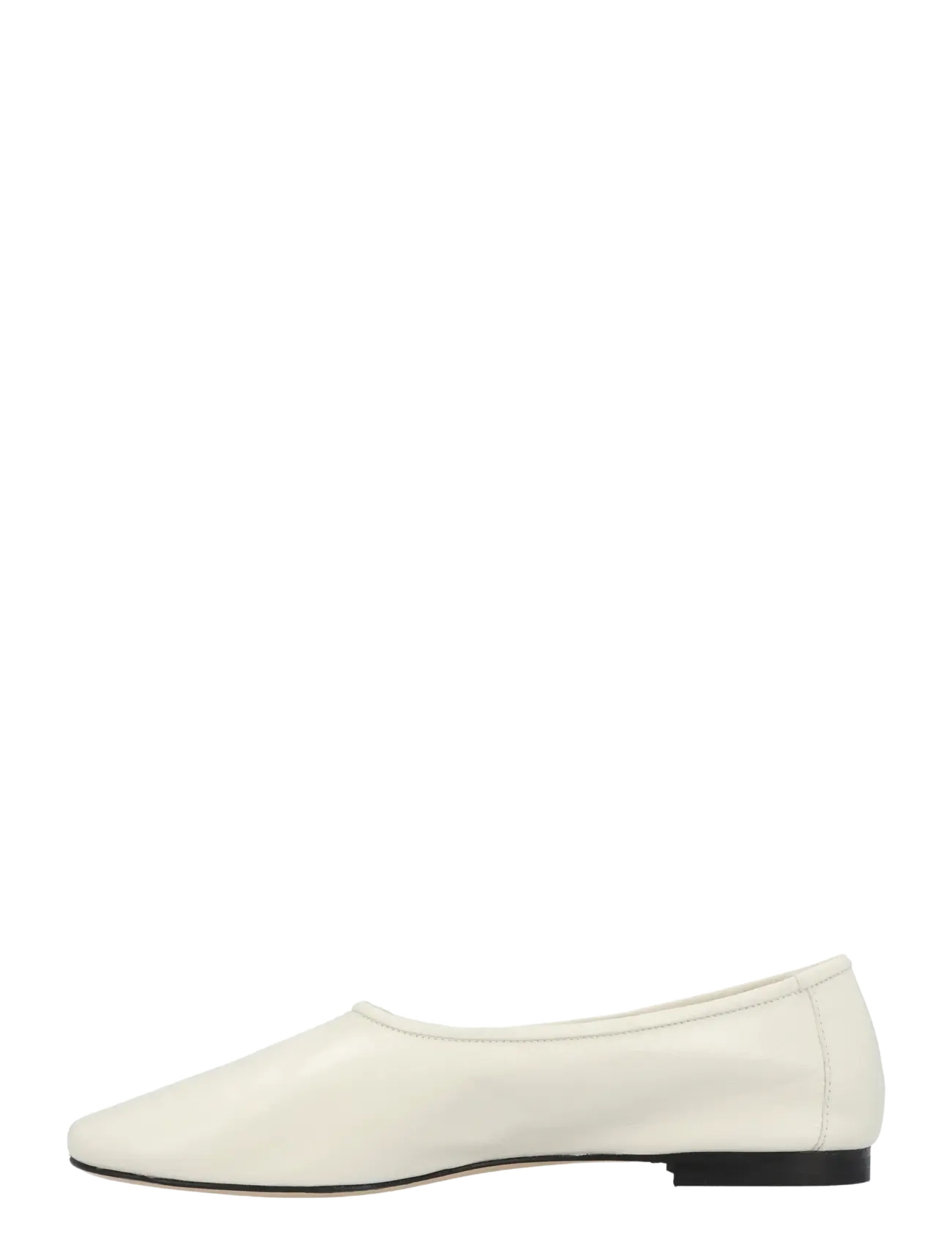 By Far - Prudence Limewash Creased Leather Ballet Flat - konfirmationstøj - white - 1