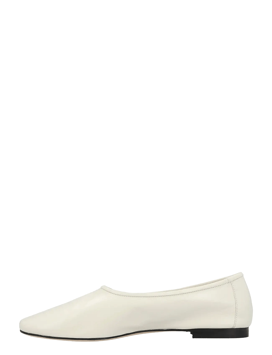 By Far - Prudence Limewash Creased Leather Ballet Flat - konfirmatsioon - white - 1