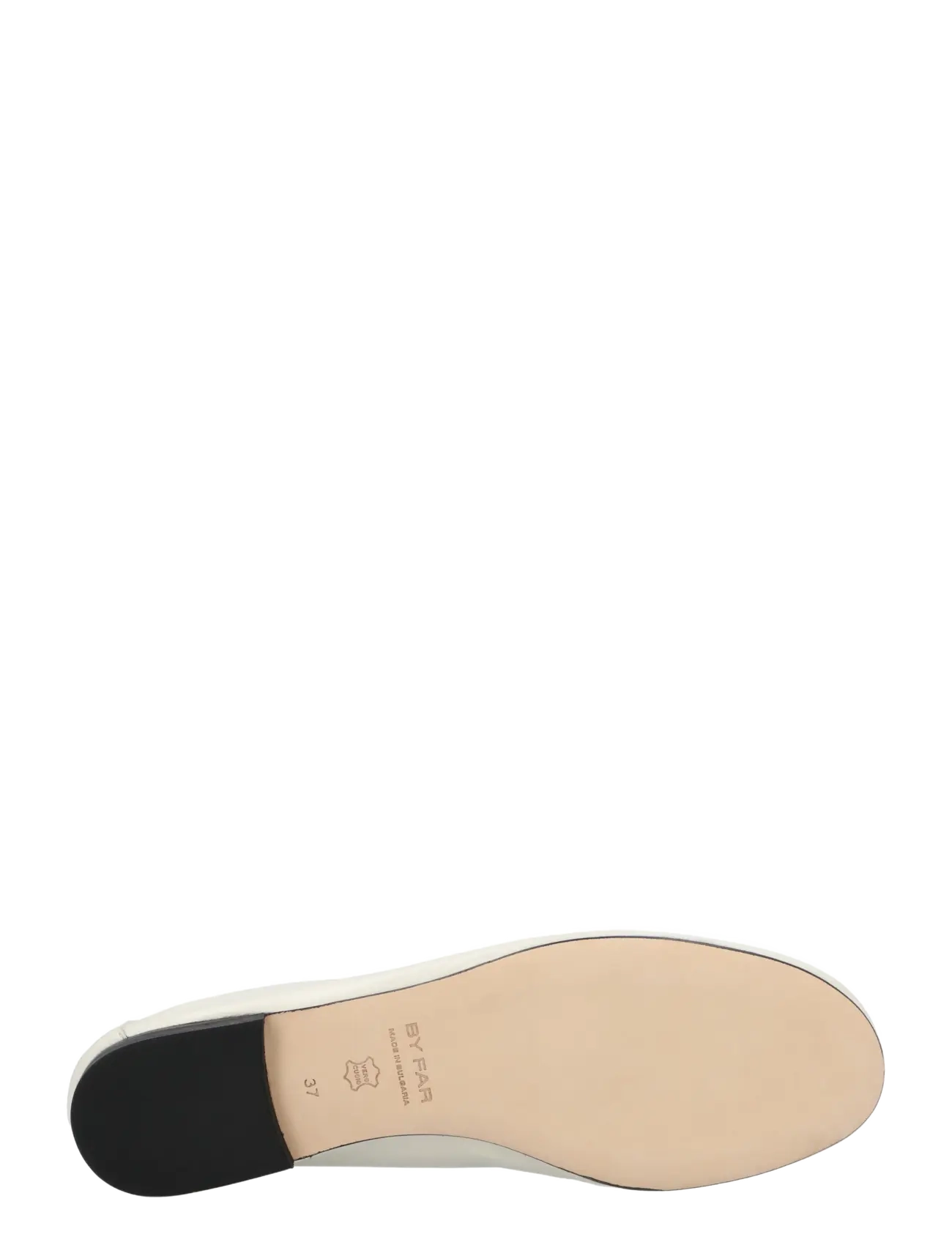 By Far - Prudence Limewash Creased Leather Ballet Flat - konfirmationstøj - white - 2