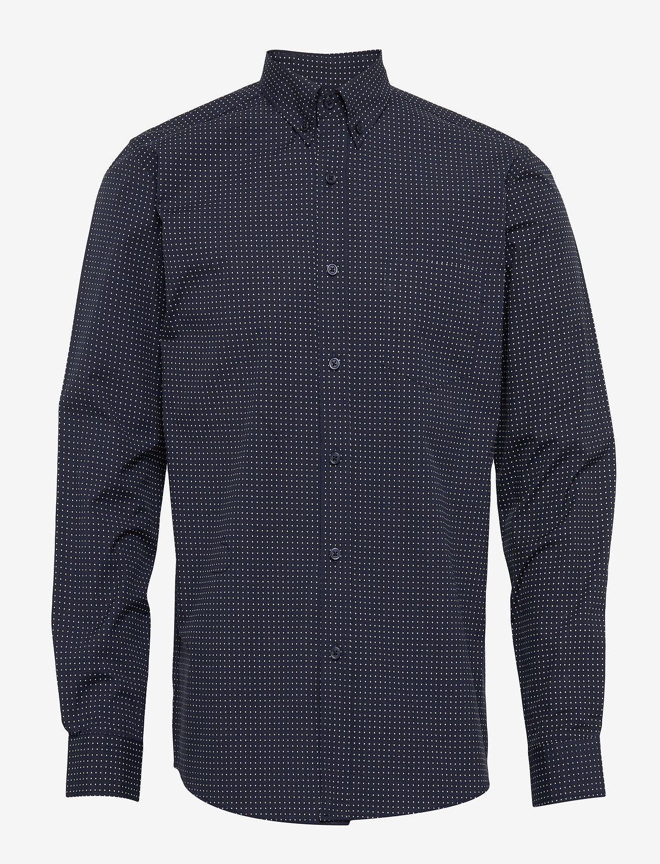 By Garment Makers - The Organic Printed Shirt - casual skjortor - navy blazer - 0