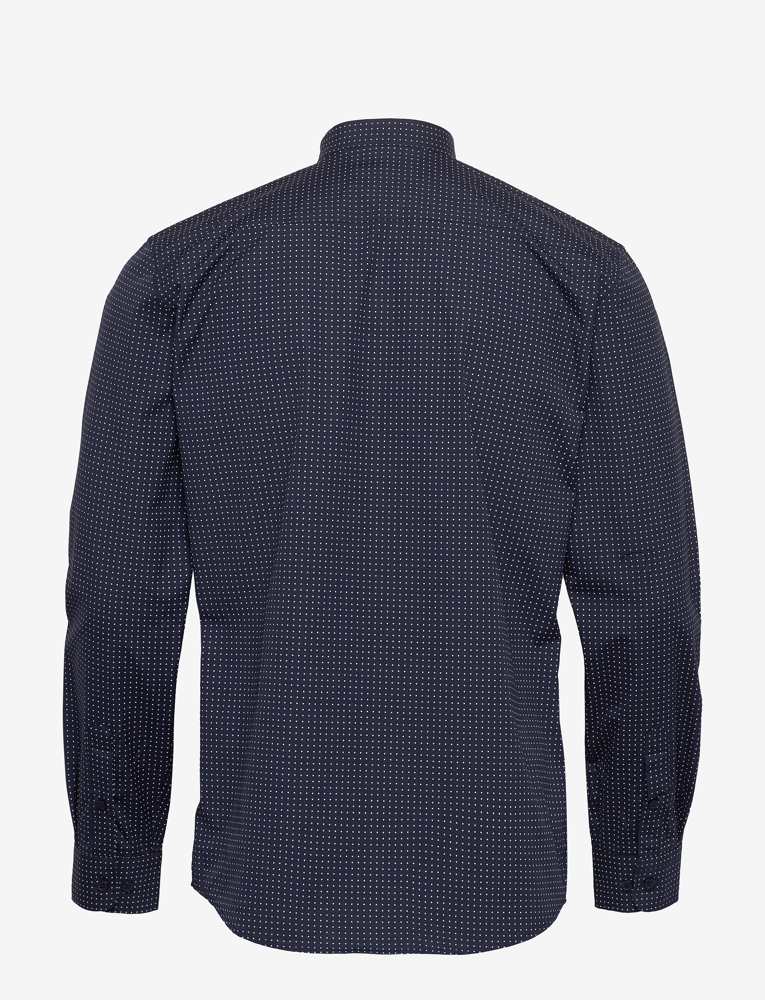 By Garment Makers - The Organic Printed Mandarin Shirt - 3096 navy blazer - 1