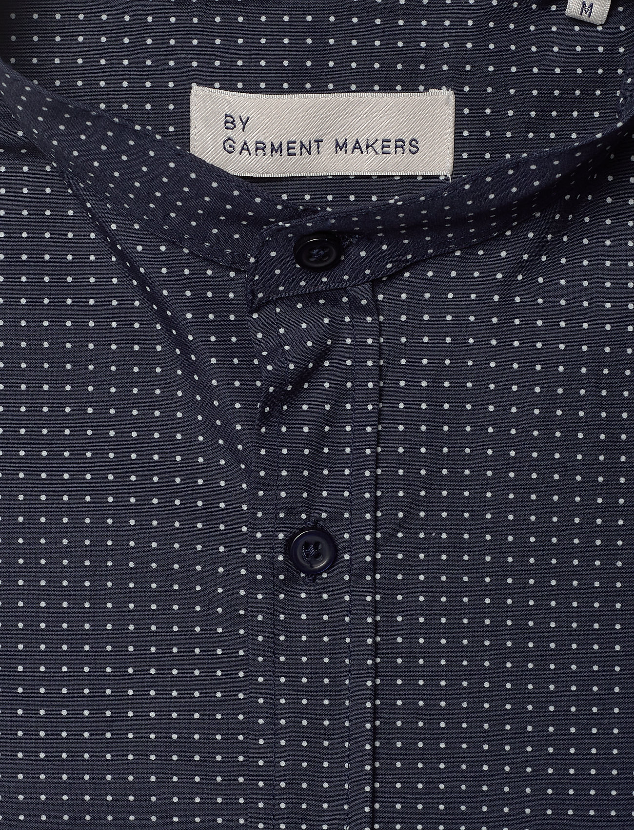 By Garment Makers - The Organic Printed Mandarin Shirt - 3096 navy blazer - 2
