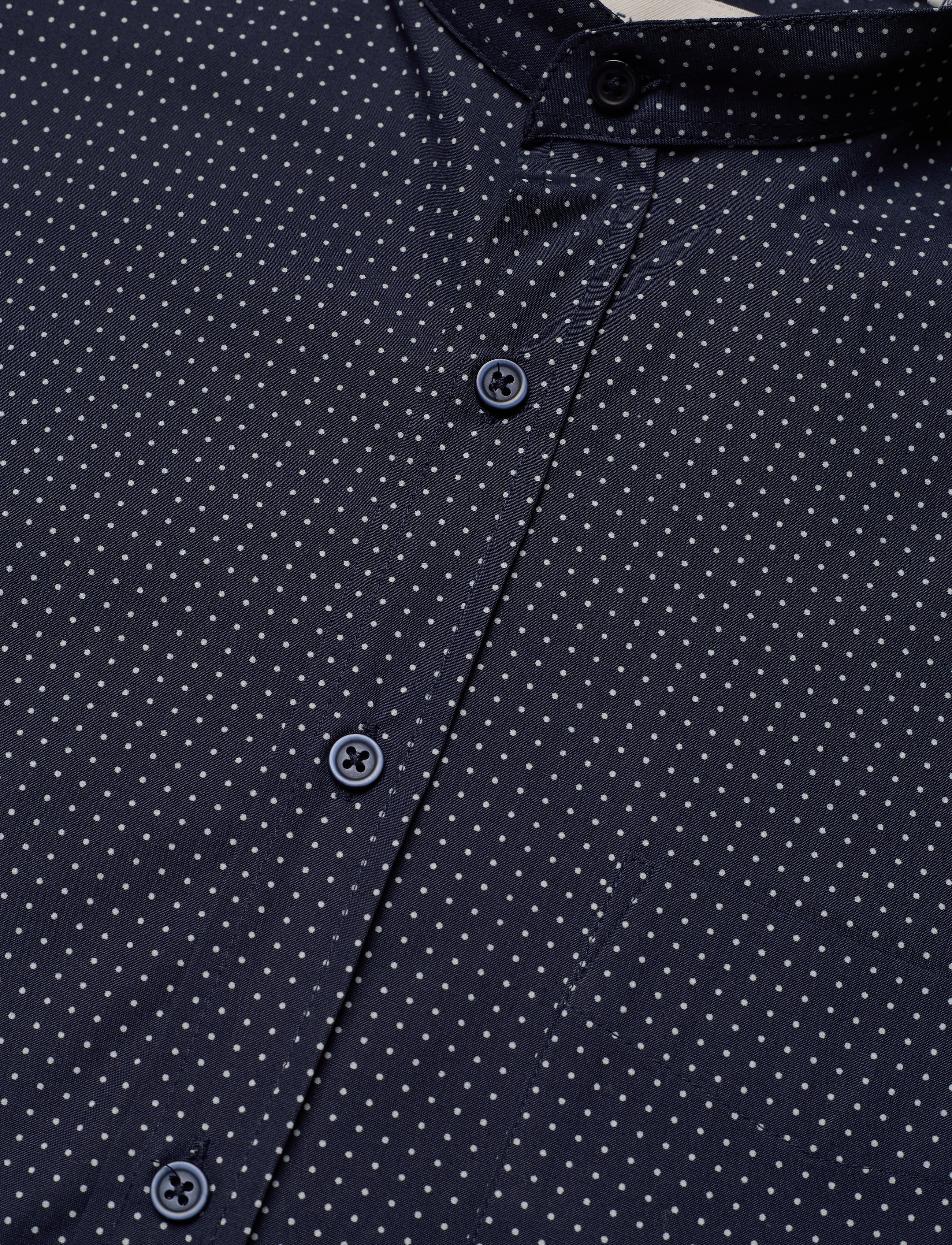 By Garment Makers - The Organic Printed Mandarin Shirt - 3096 navy blazer - 3