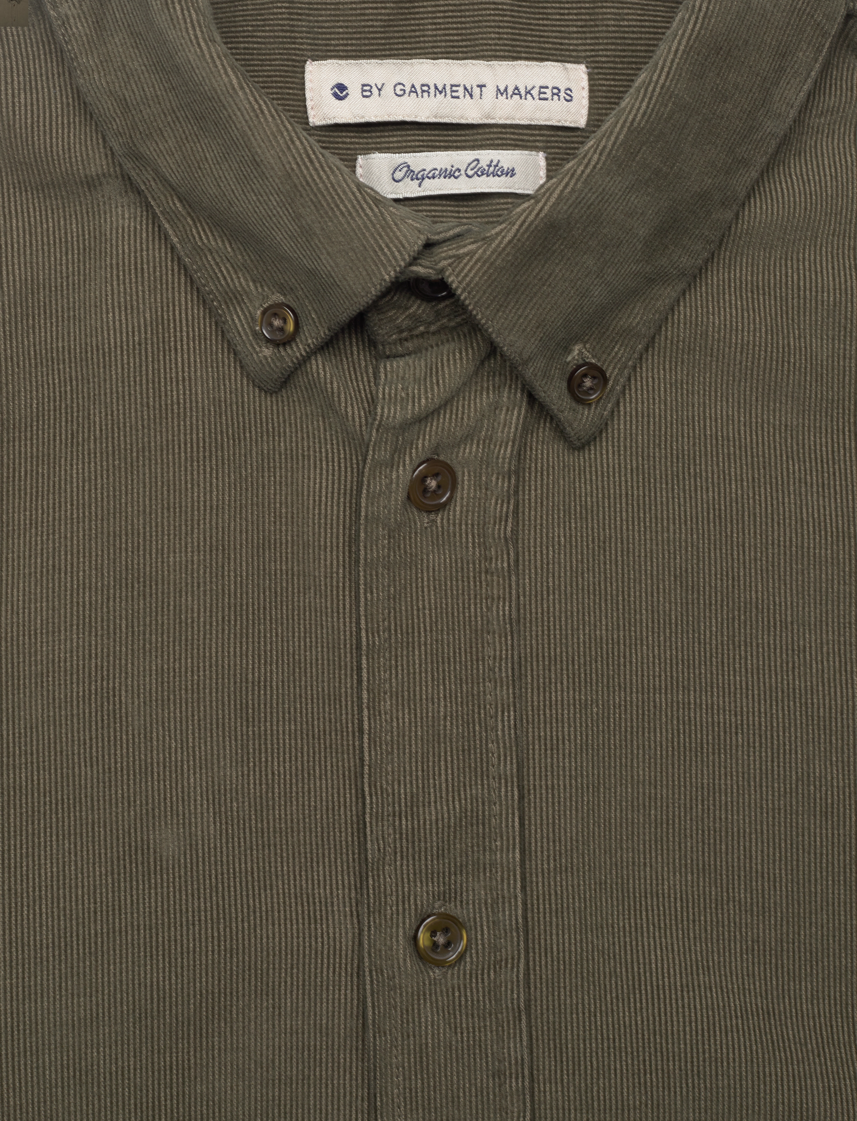 By Garment Makers - Vincent Corduroy Shirt GOTS - 1184 russian olive - 2