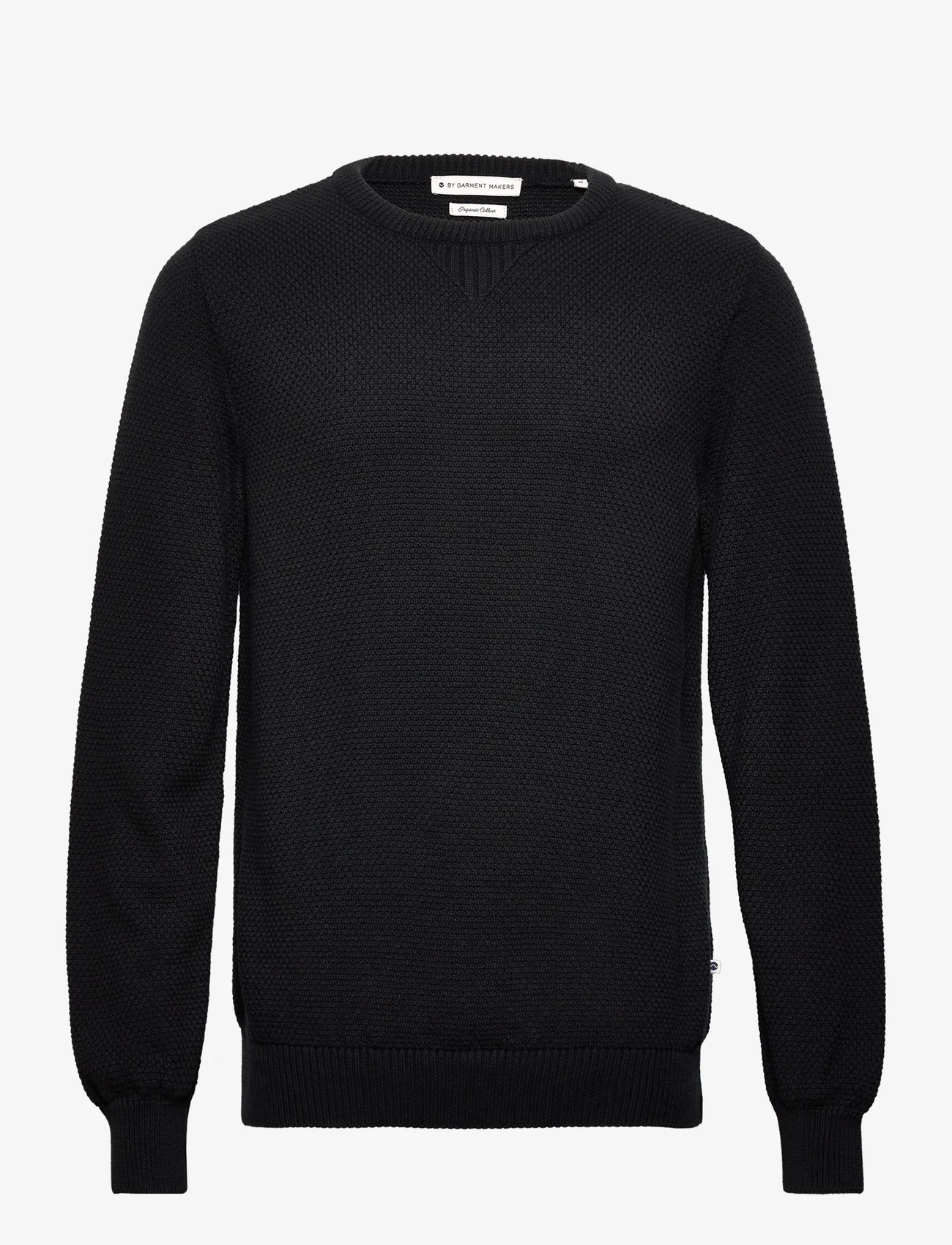 By Garment Makers - The Organic Waffle knit - knitted round necks - jet black - 0