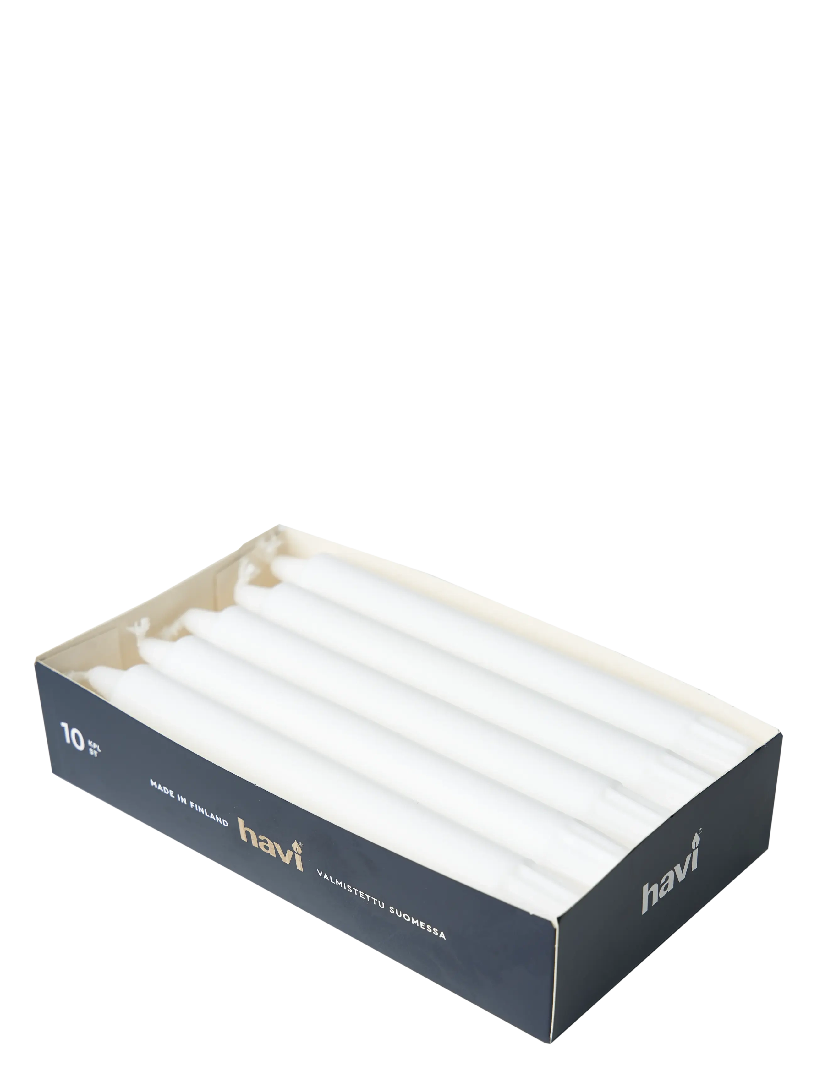 Havi Crown Candle 10Pcs, H:20 cm, Candles, Weiß - Pillar Homeware