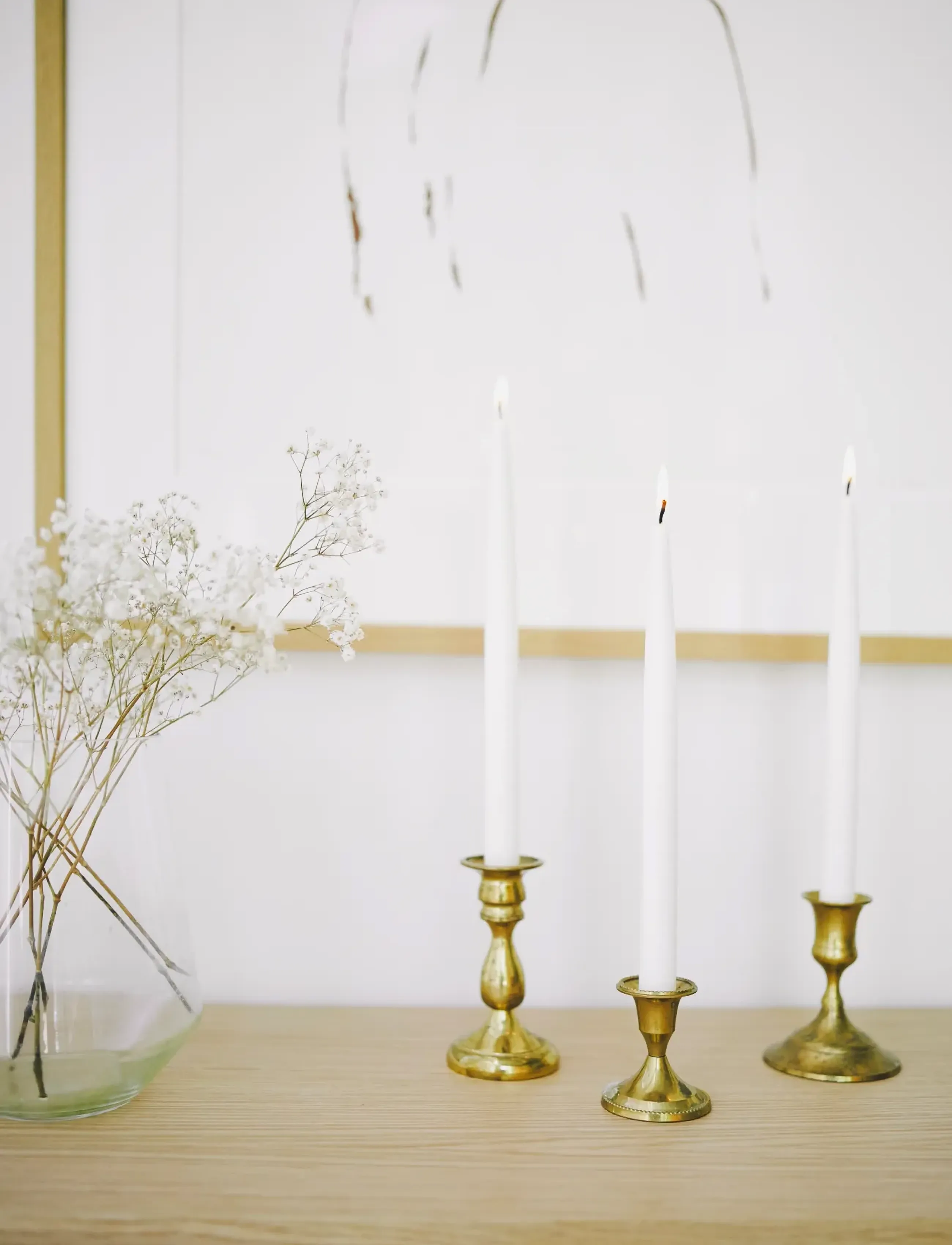 Havi Hav Antique Taper Candle White 8H, H:28 cm, White, Stearinlys > Søjlelys, Unisex