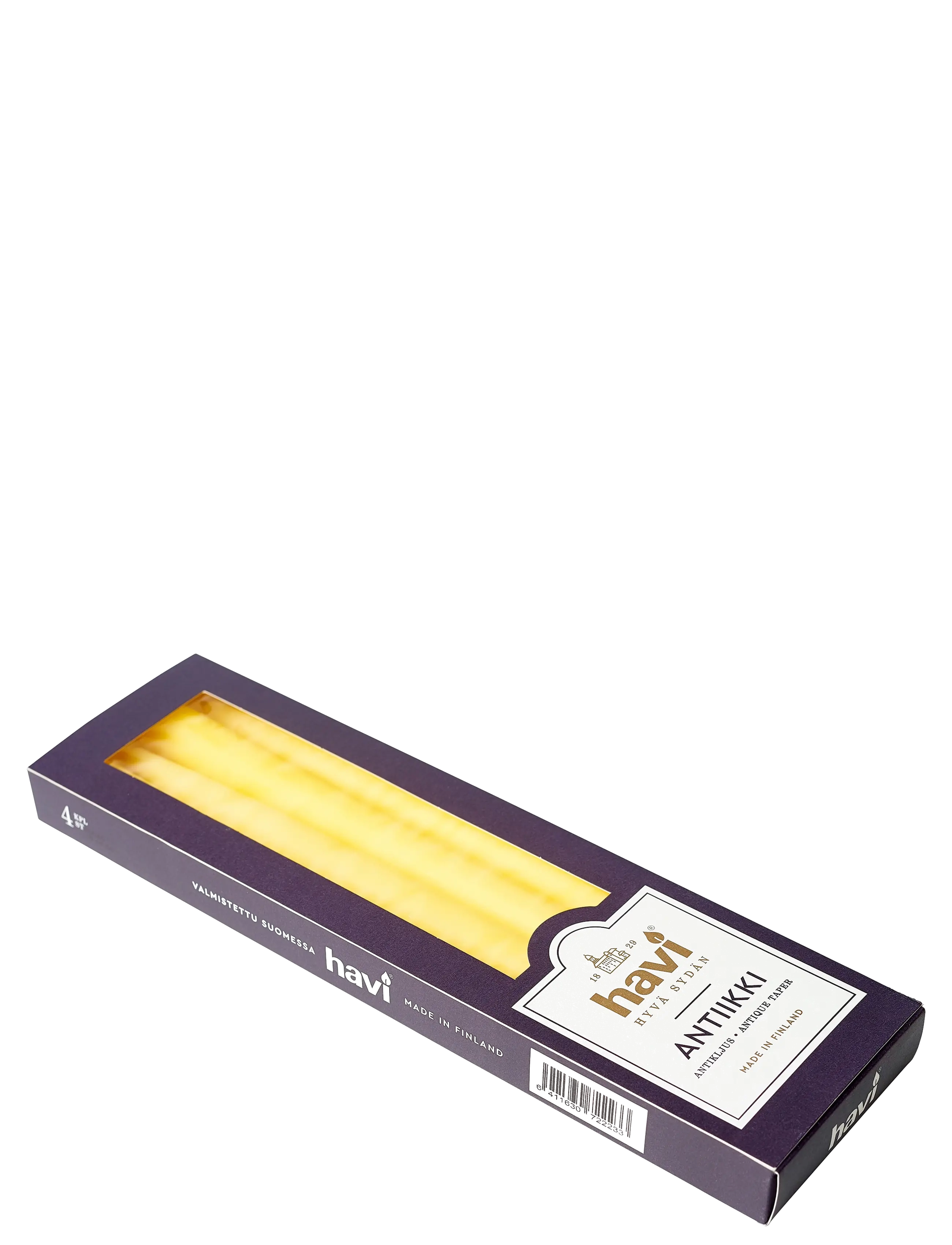Havi Antique Taper Candle Yellow 8H, H:28 cm, Candles, Gelb - Pillar Homeware