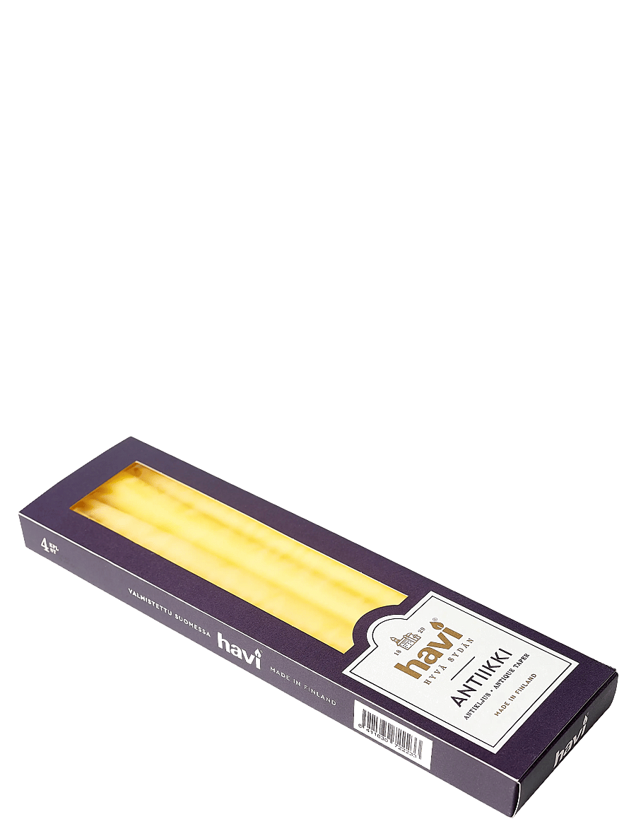 Havi - Havi antique taper candle yellow 8h - tischkerzen - yellow - 0