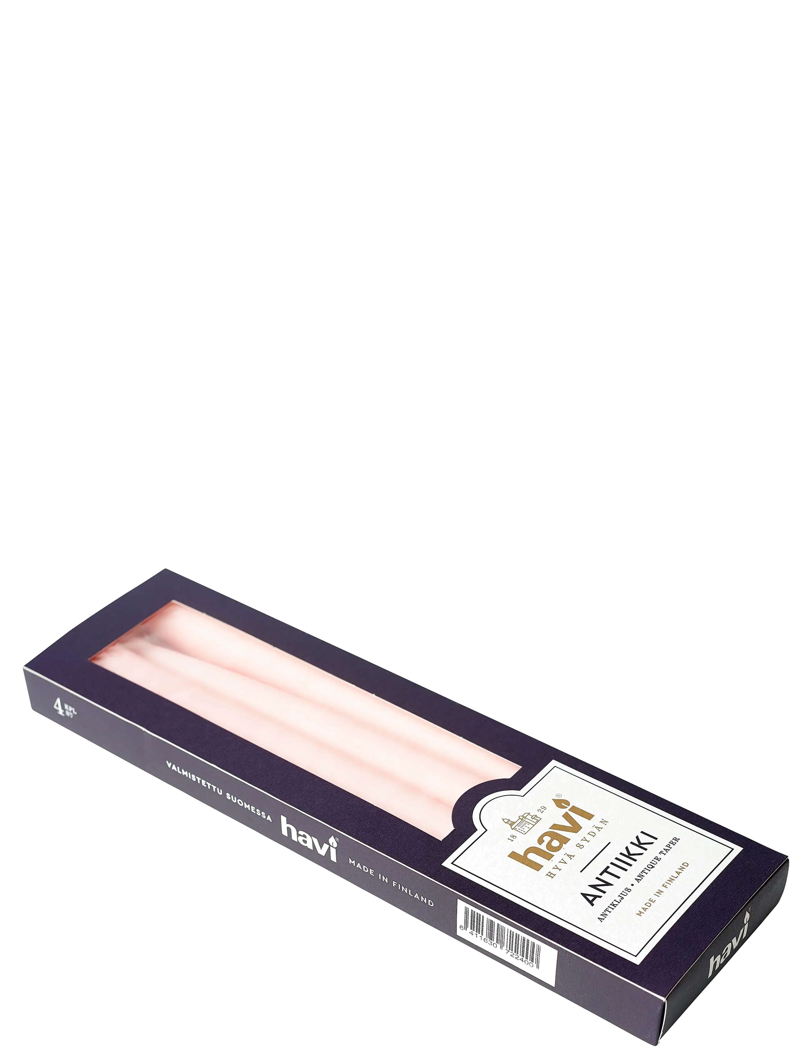 Havi Havi Antique Taper Candle Powder 8H, H:28 cm, Pink, Stearinlys > Søjlelys, Unisex