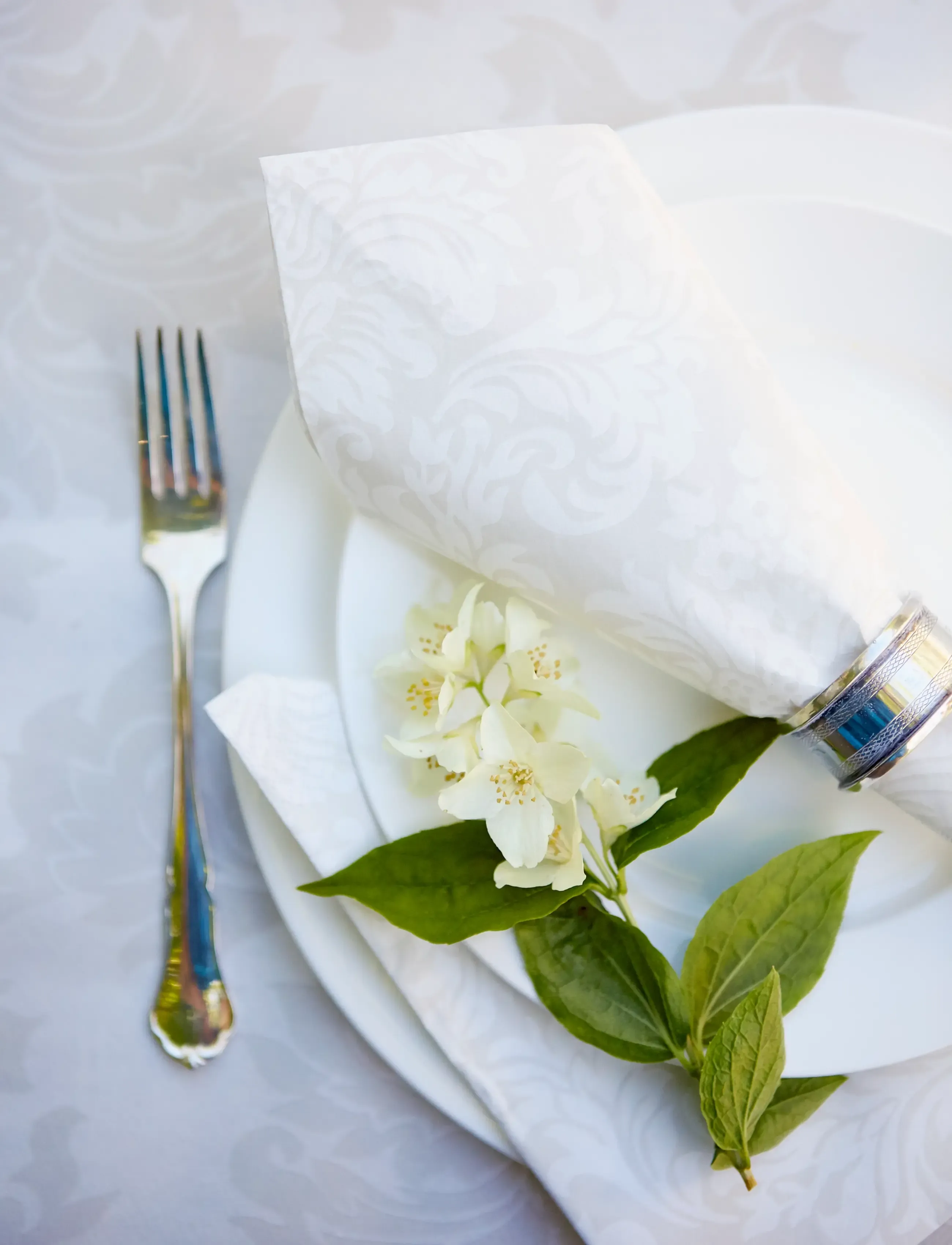 Havi - Havi napkin Viktoria linen - linen- & cotton napkins - white - 1