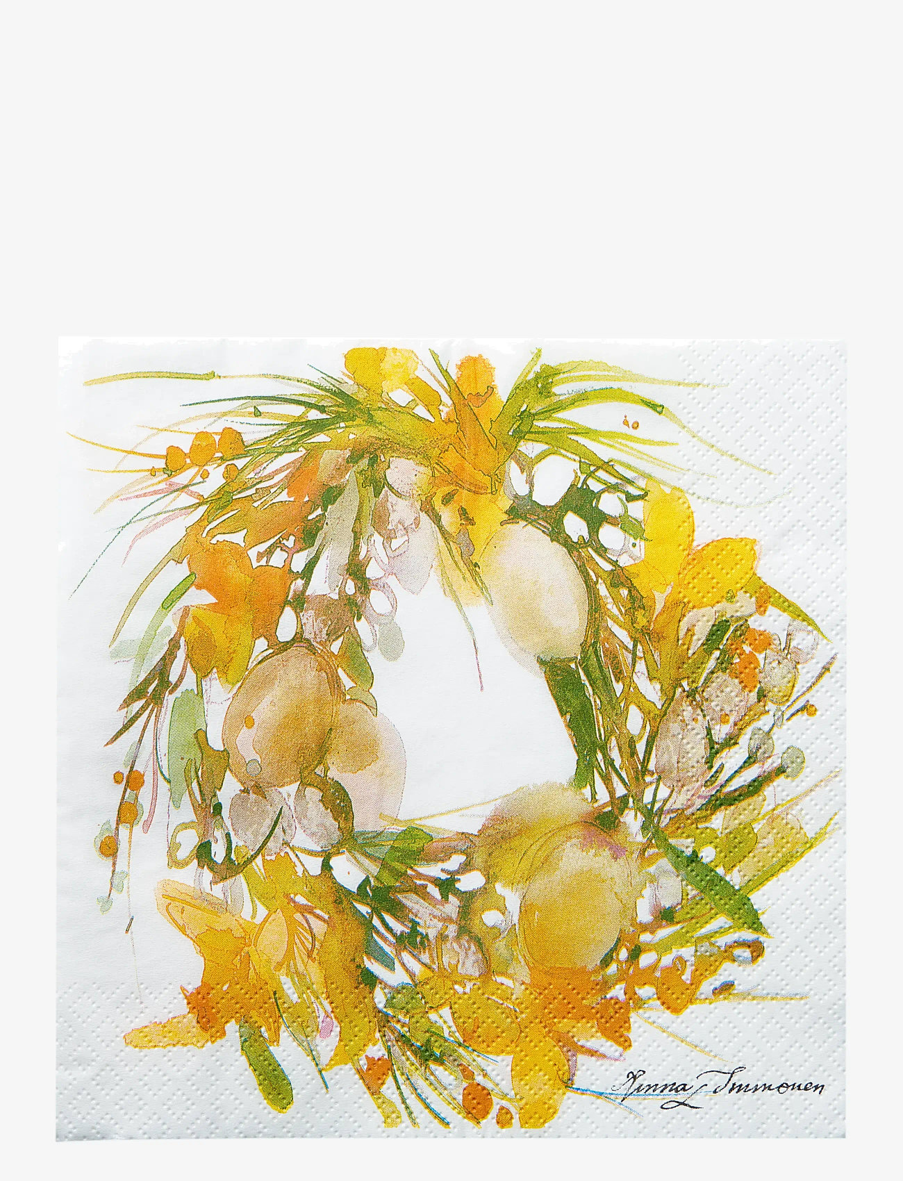 Havi - Havi napkin Kevätseppele - papirservietter - yellow - 0