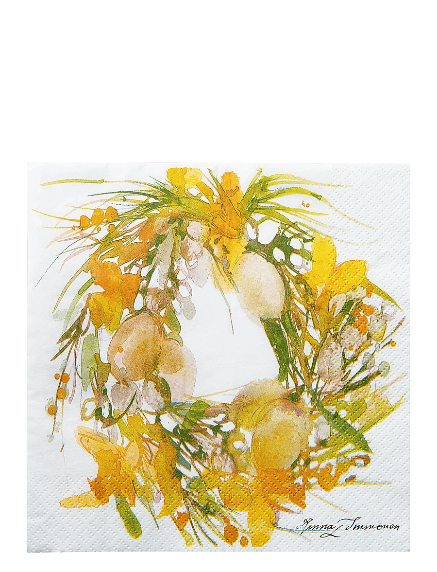 Havi - Havi napkin Kevätseppele - popierinės servetėlės - yellow - 0