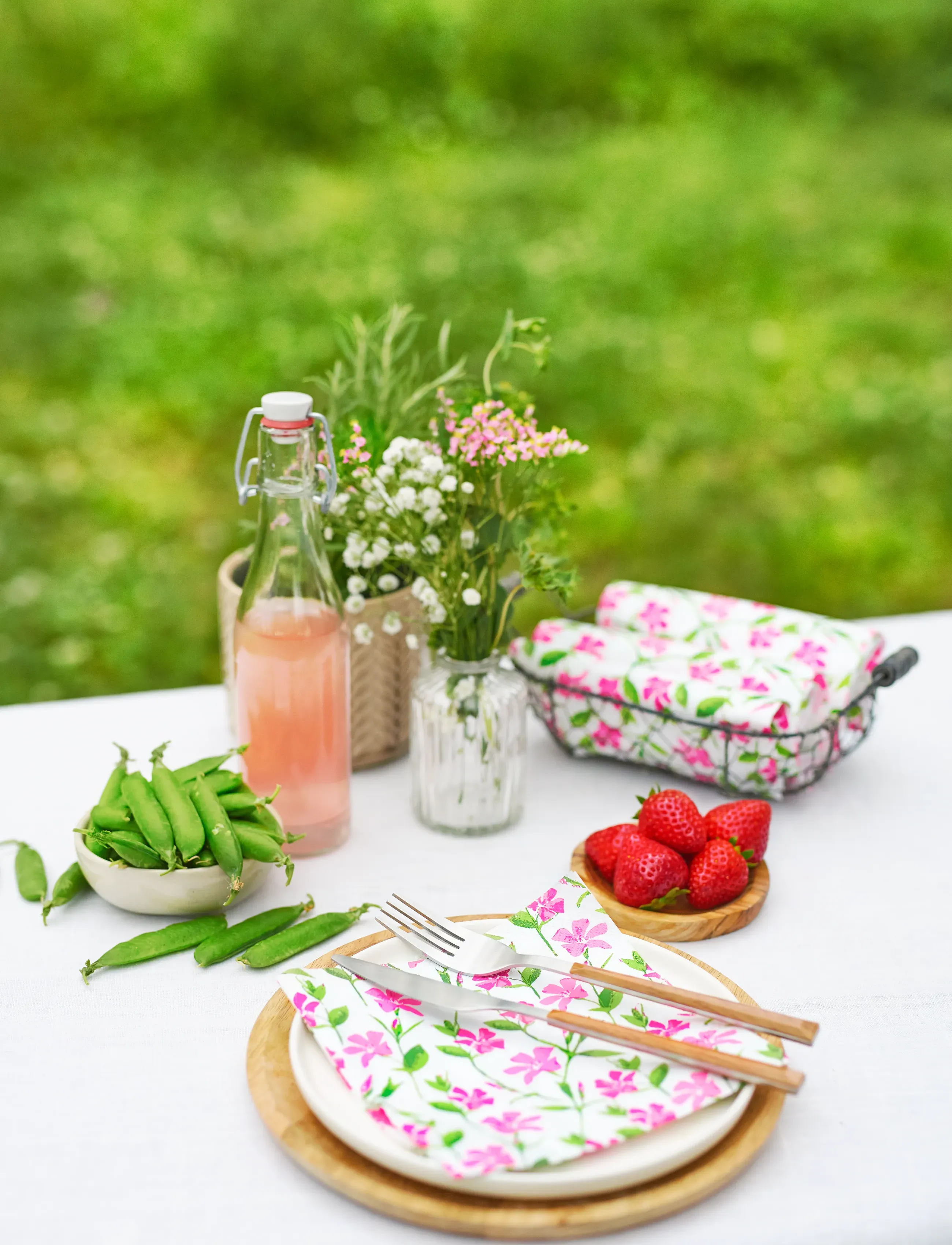 Havi Napkin Linnea, 33X33 cm, Napkins, Rosa - Paper Homeware