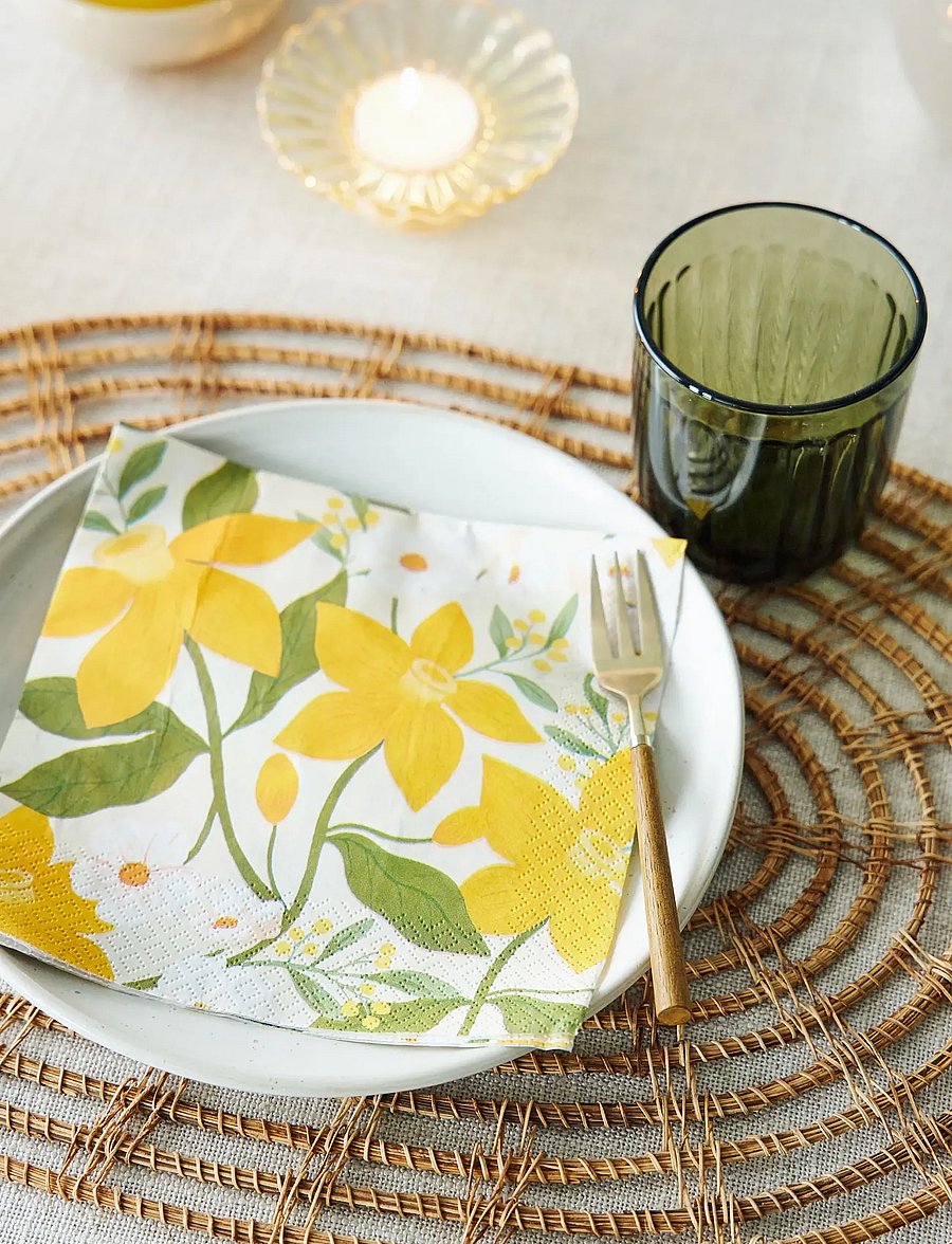 Havi - Havi napkin Lilian - pabersalvrätikud - yellow - 2