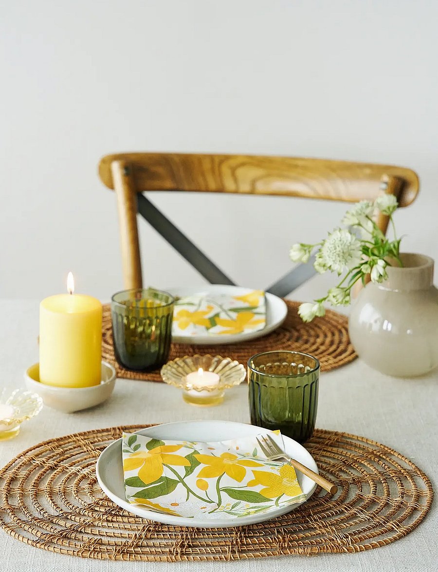 Havi - Havi napkin Lilian - pabersalvrätikud - yellow - 3