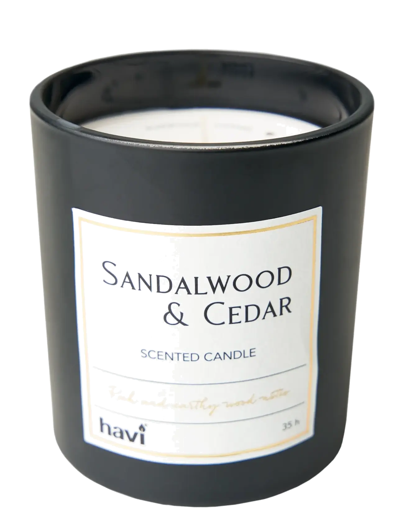 Havi Sandalwood & Cedar Scented Candle, Scented Candles, Sort, Str: Ø 8X9CM