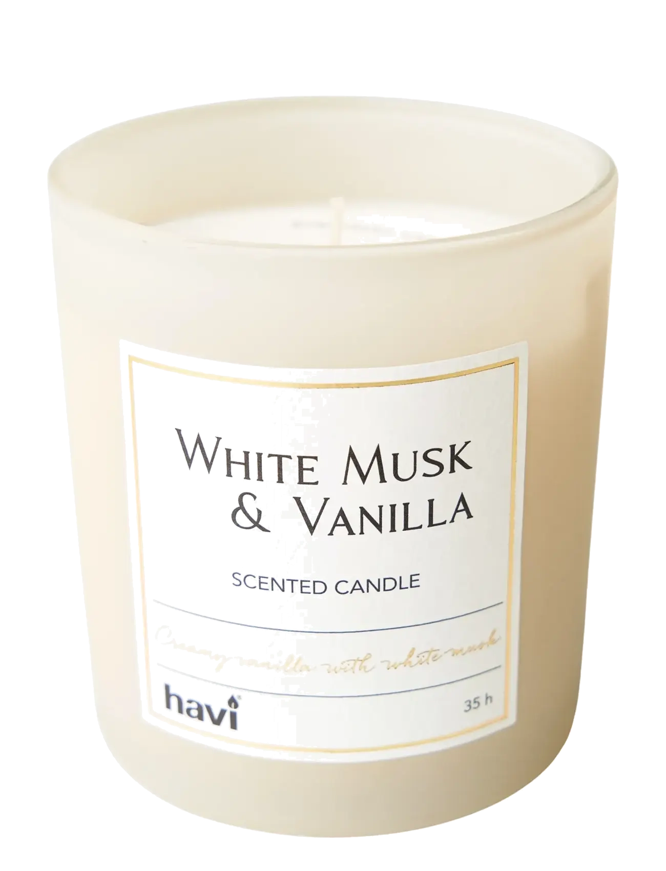 Havi White Musk & Vanilla Scented Candle, Scented Candles, Creme, Str: Ø 8X9CM
