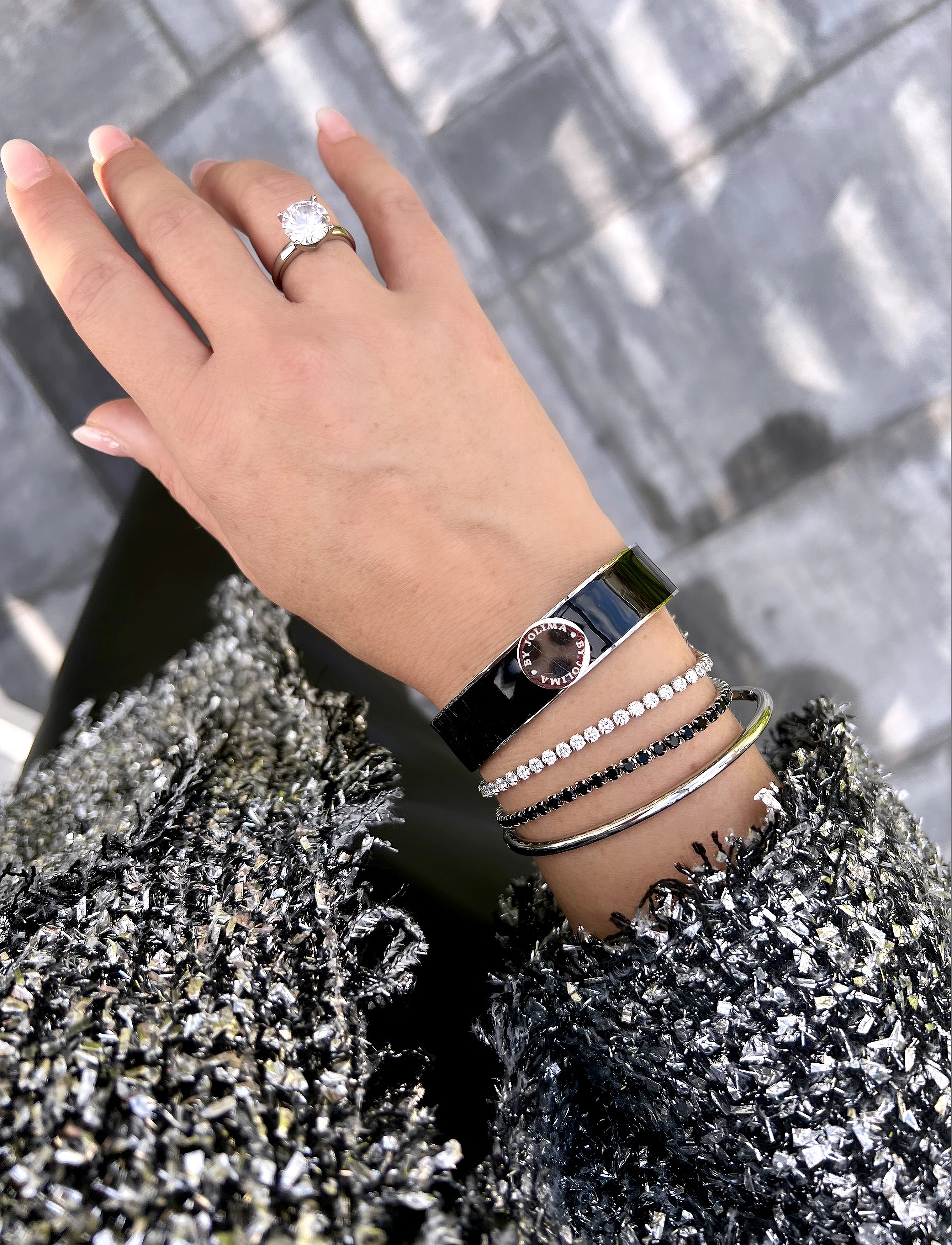 By Jolima Tube Bangle, One Size, Silver, Armbånd > Armringe, Dame