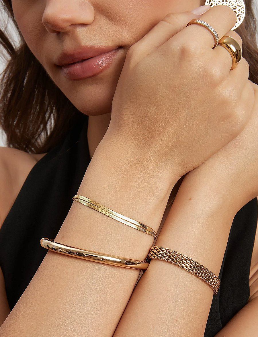 By Jolima - Florens classic bracelet - ketjurannekorut - gold - 2