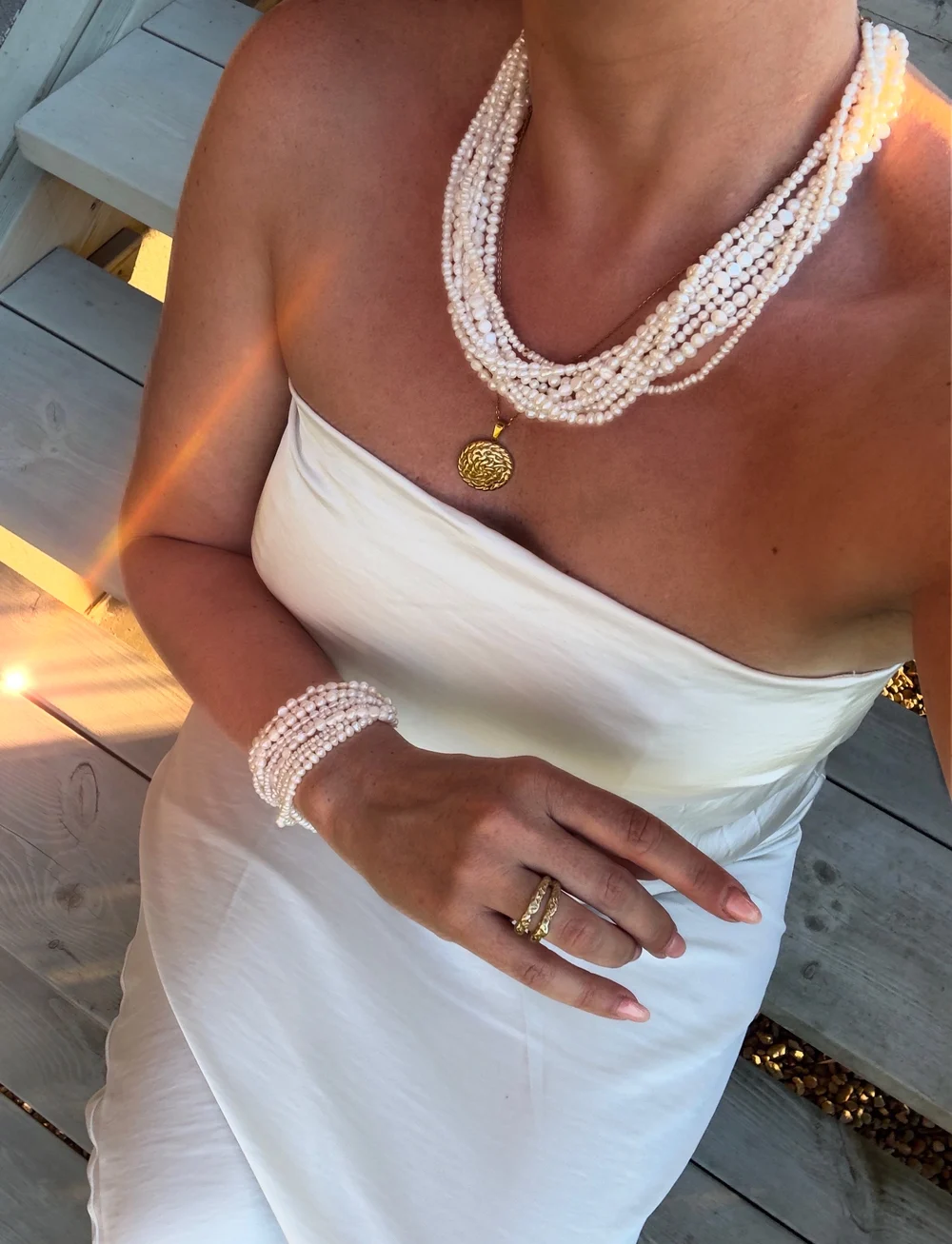 By Jolima - Biot pearl bracelet - perlenarmbänder - gold - 2