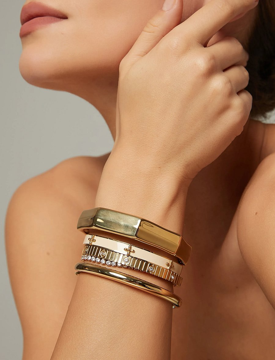 By Jolima - Tube bangle large - armreifen - gold - 3