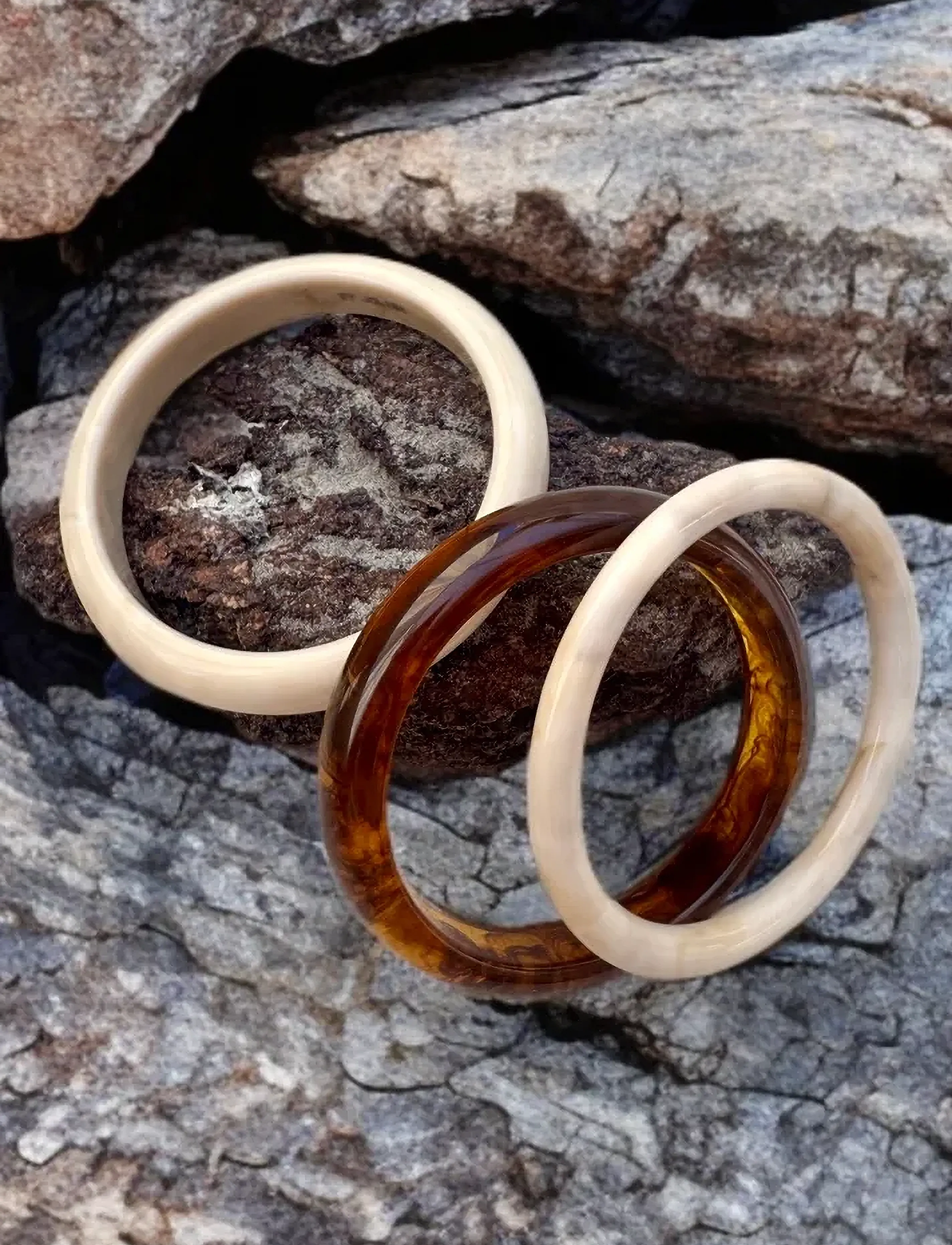 By Jolima - Resin bangle set - brown - 2