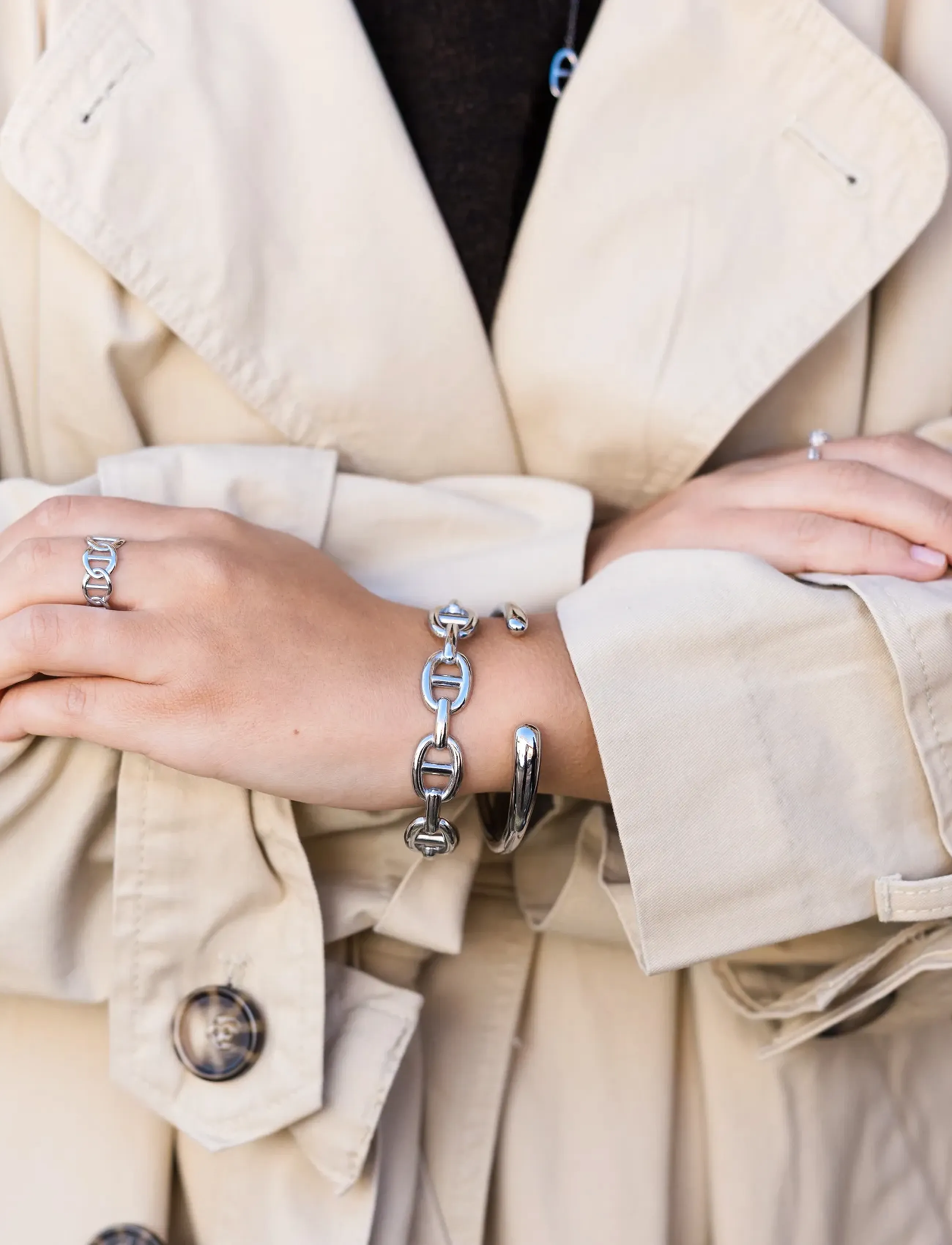 By Jolima Celine Bangle, One Size, Silver, Armbånd > Armringe, Dame