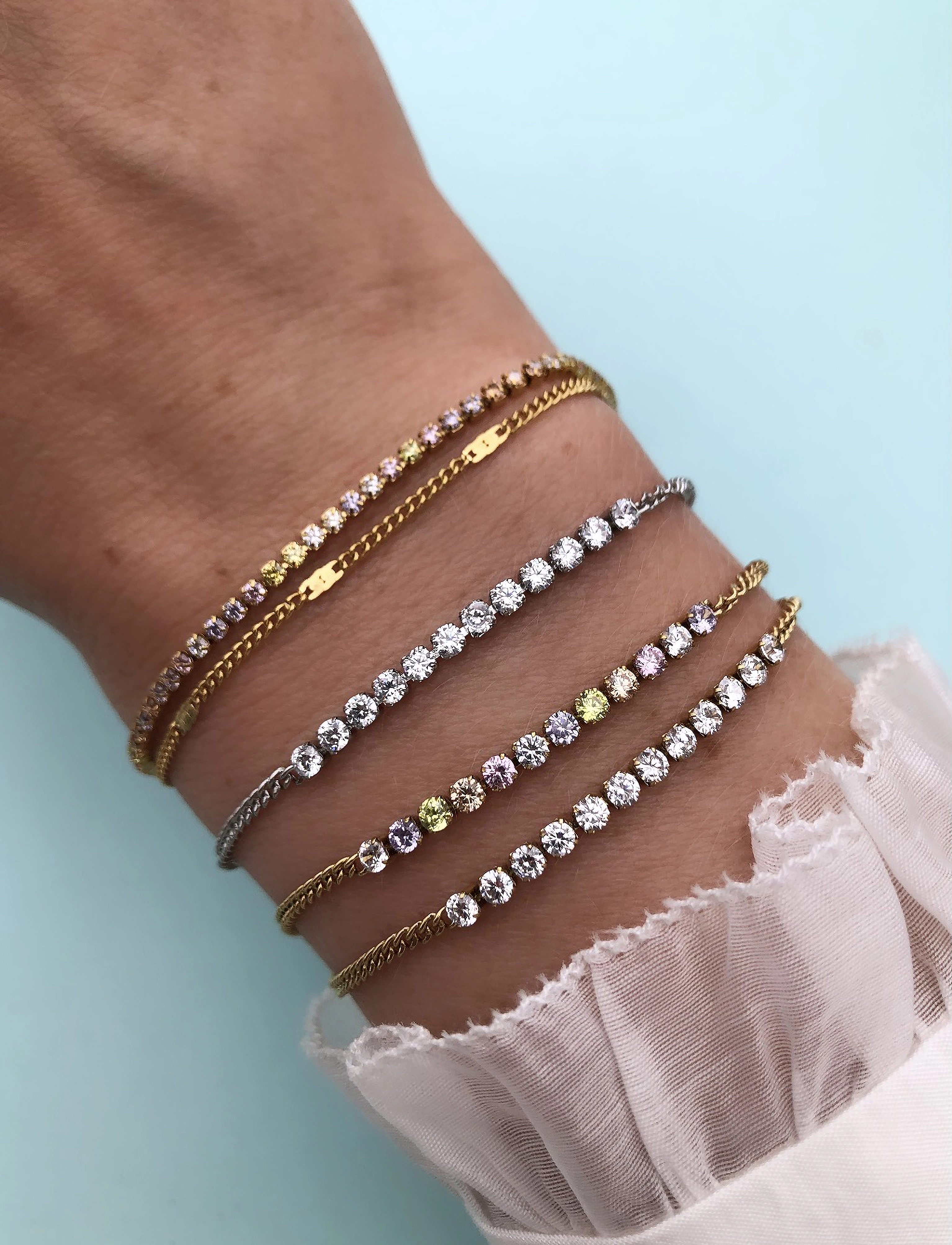By Jolima - Celine mini bracelet, gold - mixed gold - 1