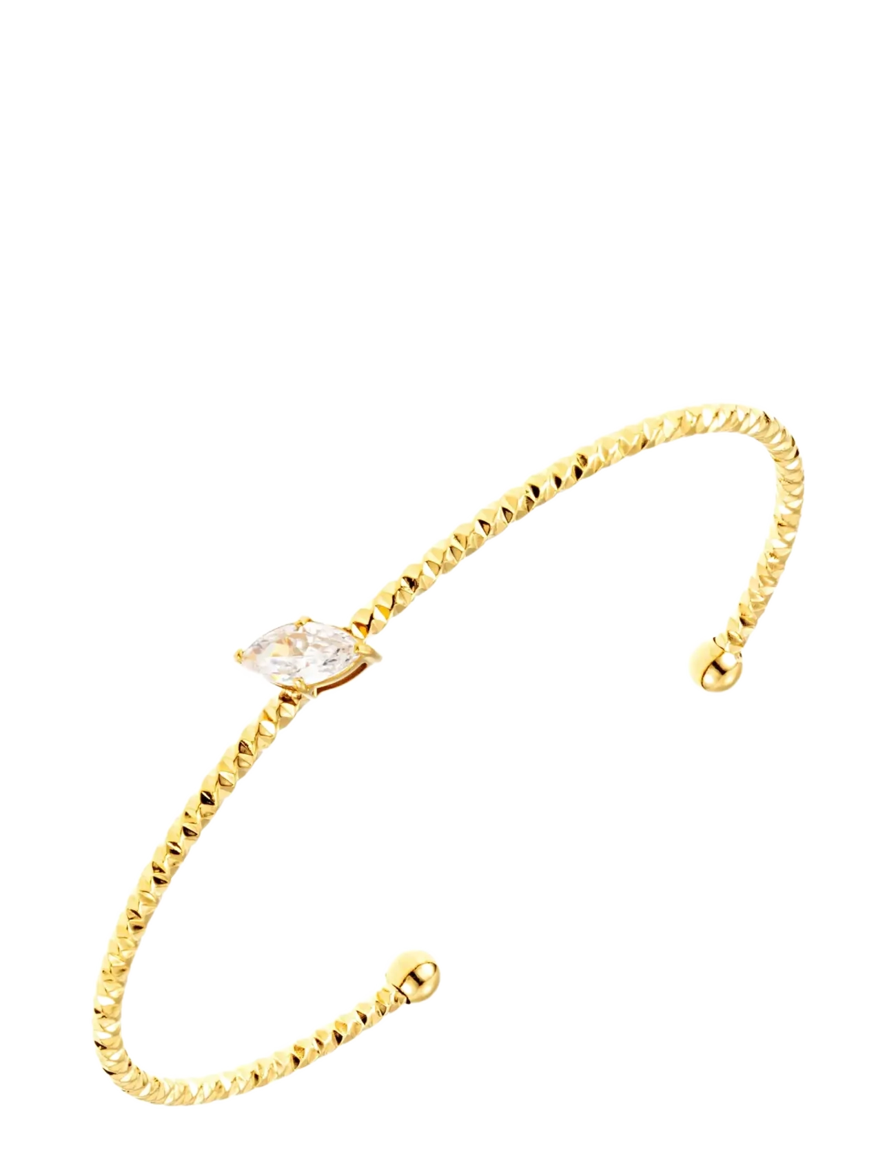BY JOLIMA Como Mini Bangle Crystal Gold - One Size - Damen