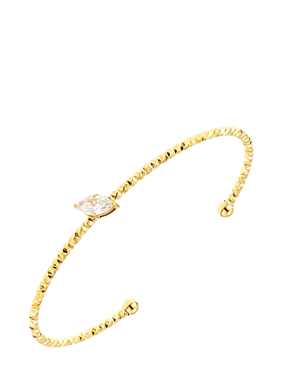 By Jolima - Como mini bangle crystal steel - armreifen - gold - 1